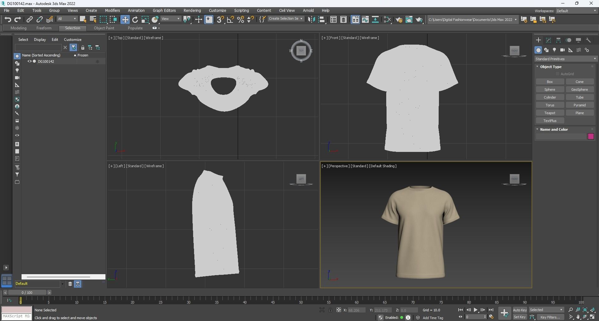 Raglan Sleeve Round Neck Tee Design 3D model_18