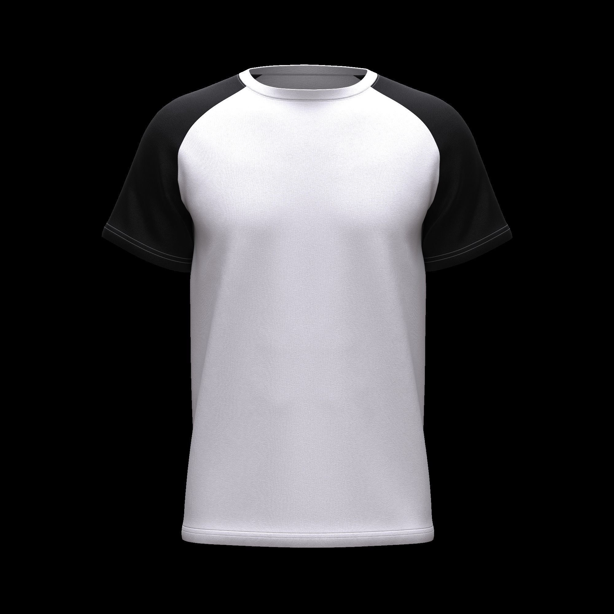 Raglan Sleeve Round Neck Tee Design 3D model_12