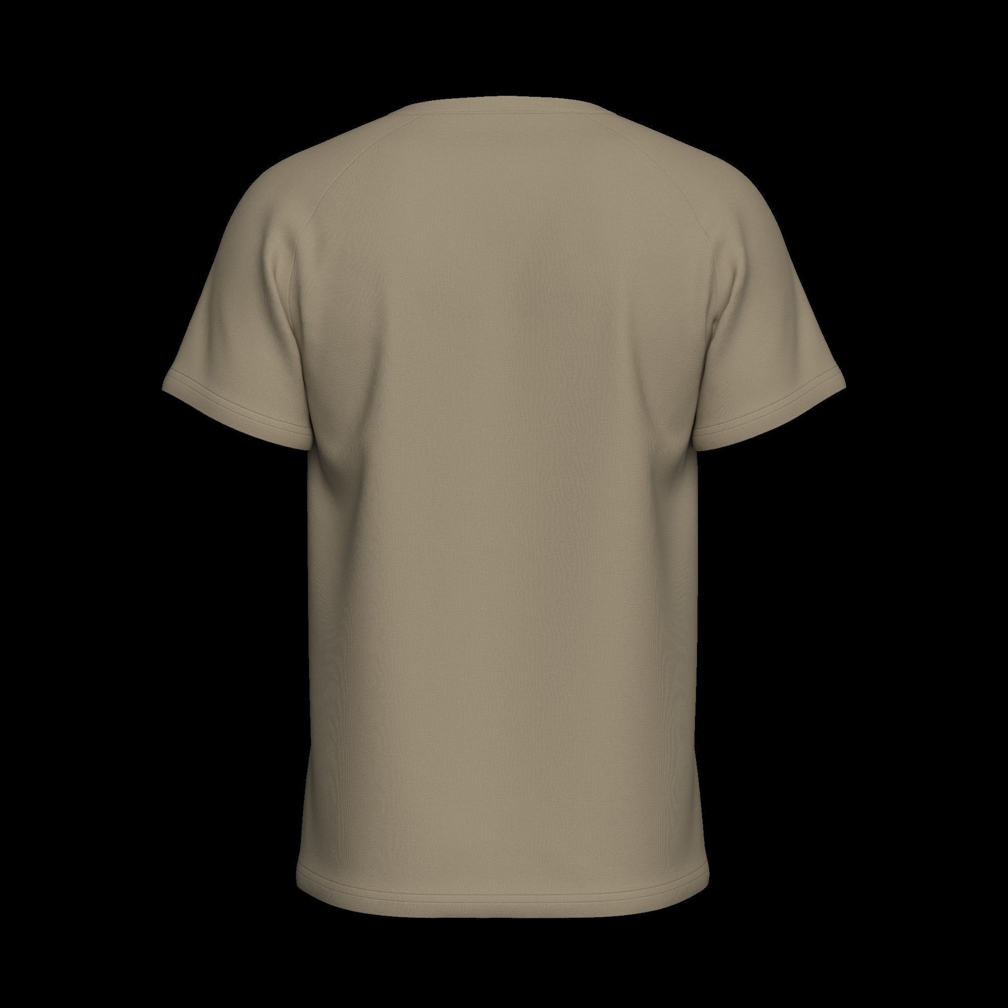 Raglan Sleeve Round Neck Tee Design 3D model_11
