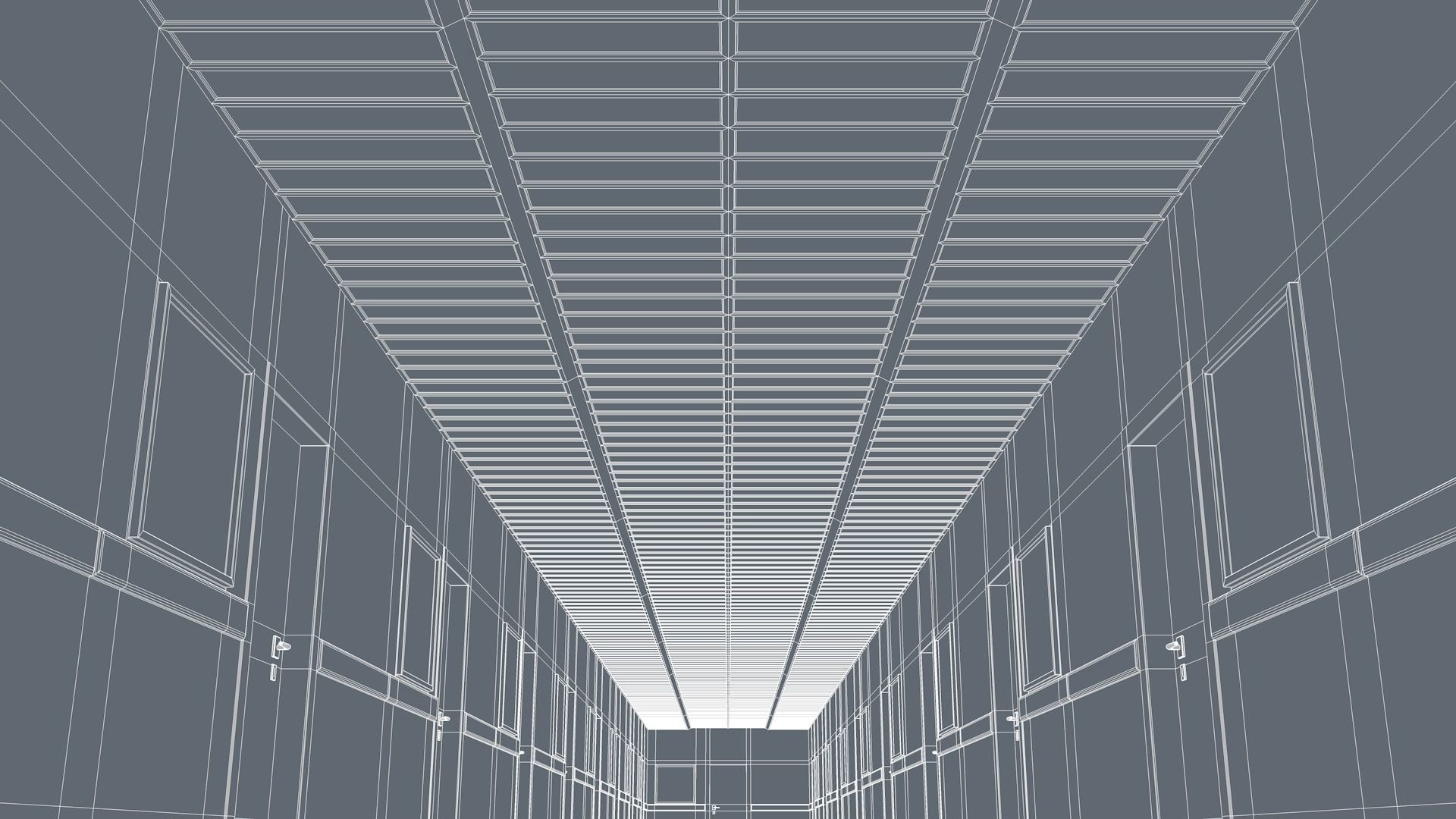  Hospital Hallway Corridor 3D model_7