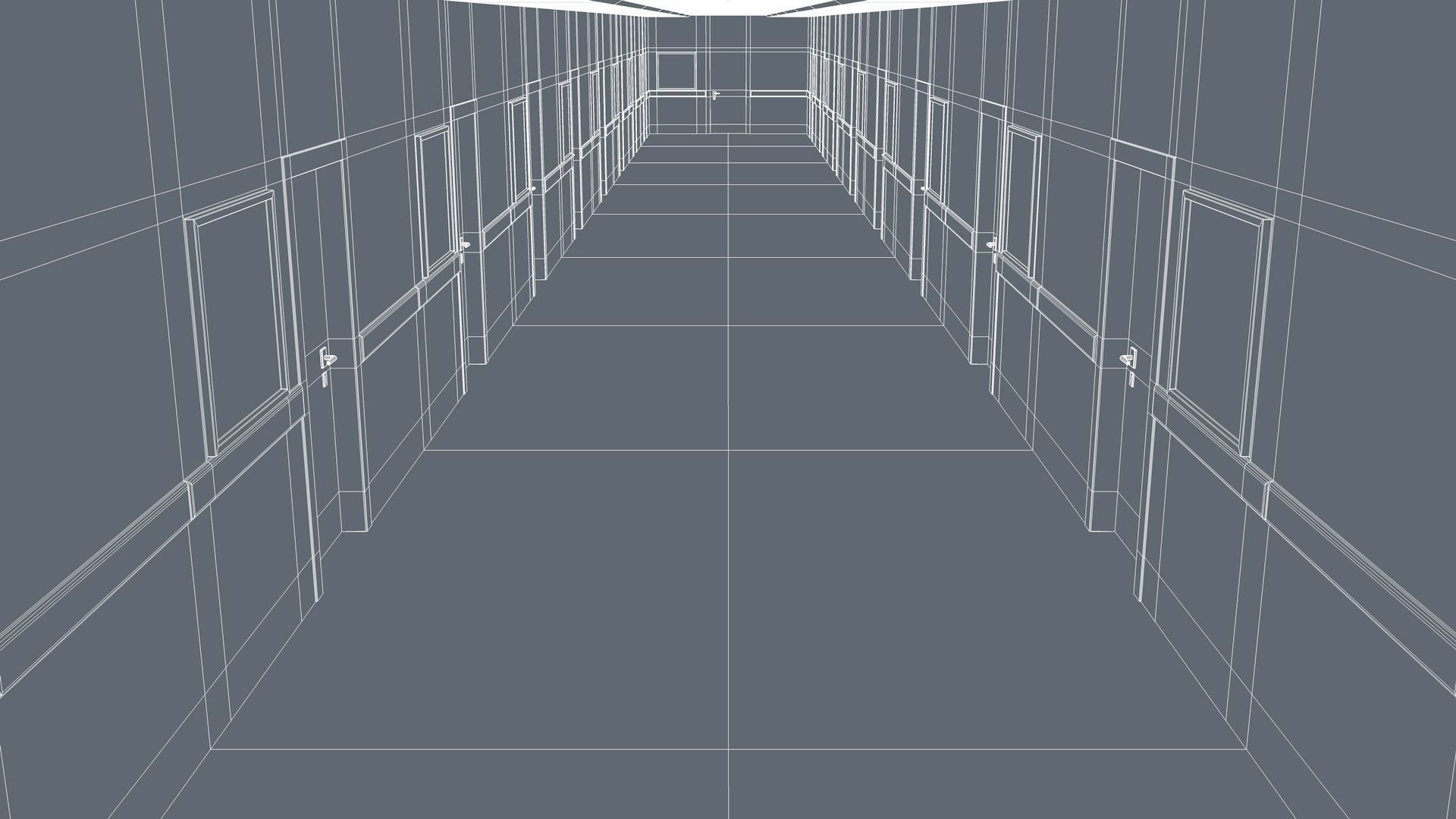  Hospital Hallway Corridor 3D model_6