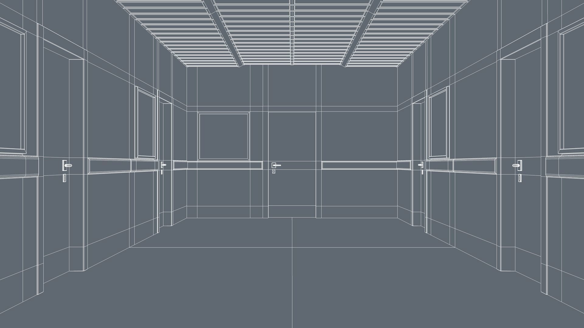  Hospital Hallway Corridor 3D model_9