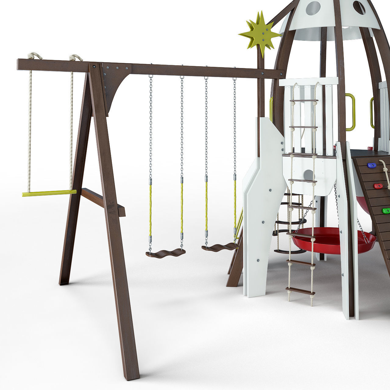 Children slide Rocket 3D model_5