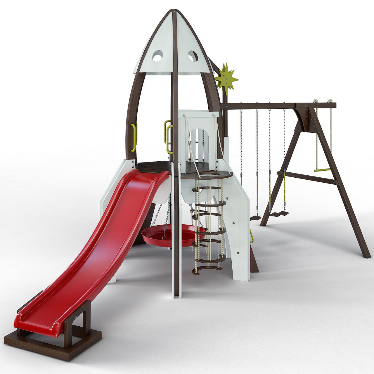 Children slide Rocket 3D model_2