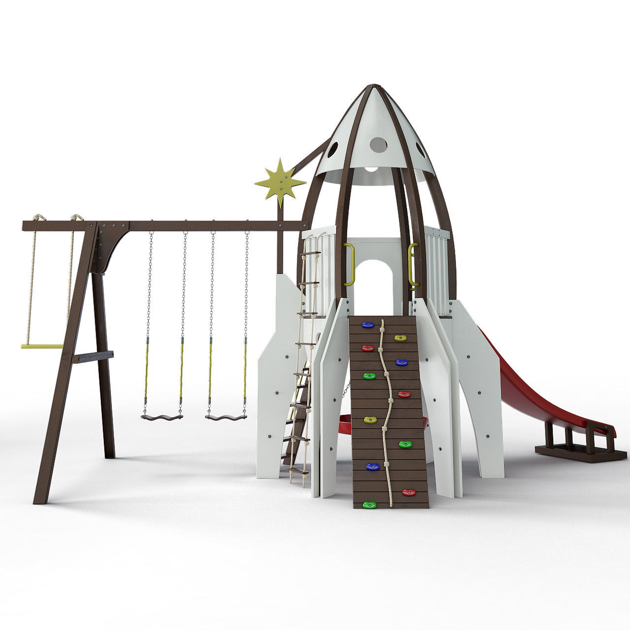 Children slide Rocket 3D model_1