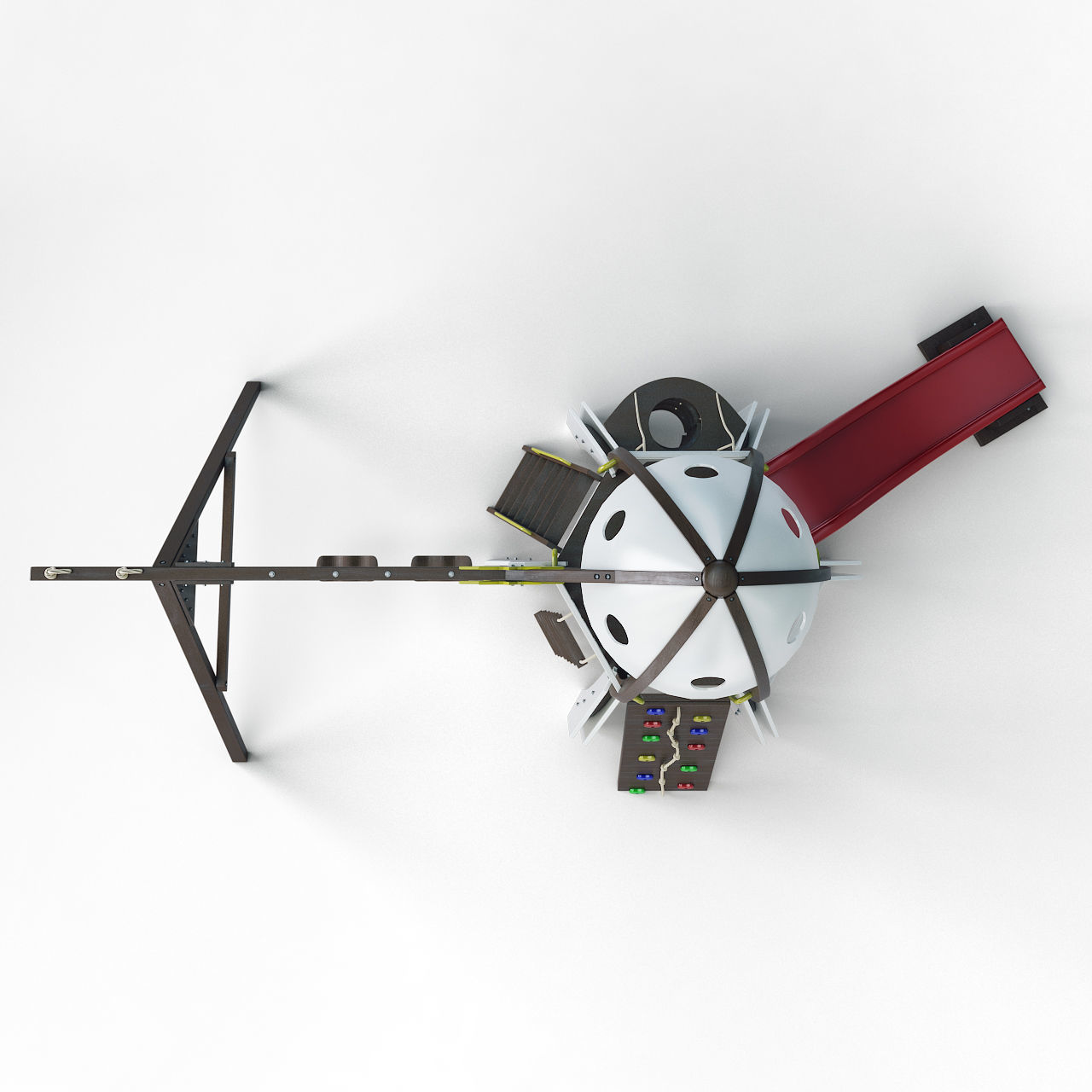 Children slide Rocket 3D model_3