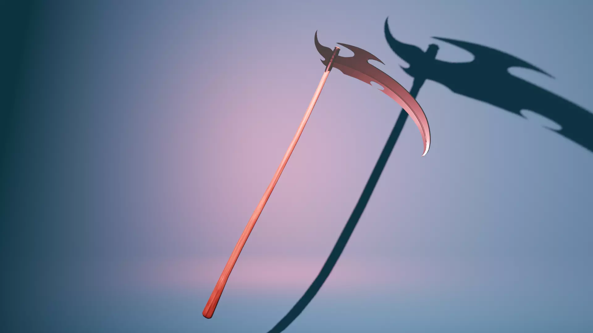 Scythe Low-poly 3D model_0