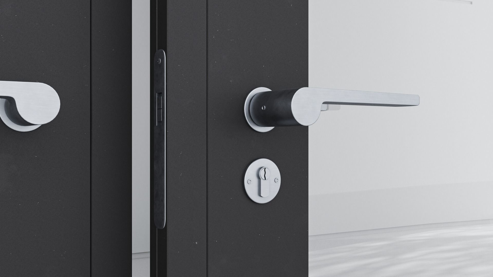 Aluminium door 34 3D model_4