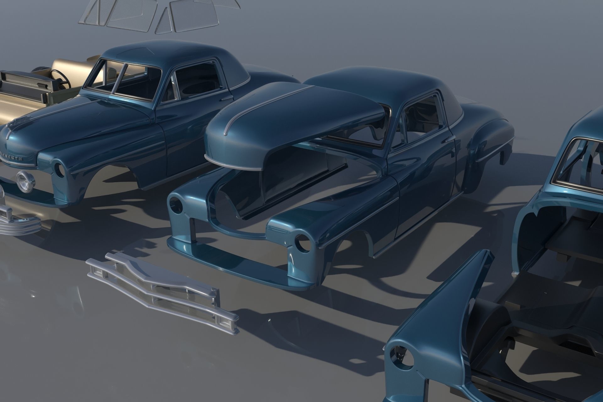 Plymouth Business Coupe 1949 3D print model_13