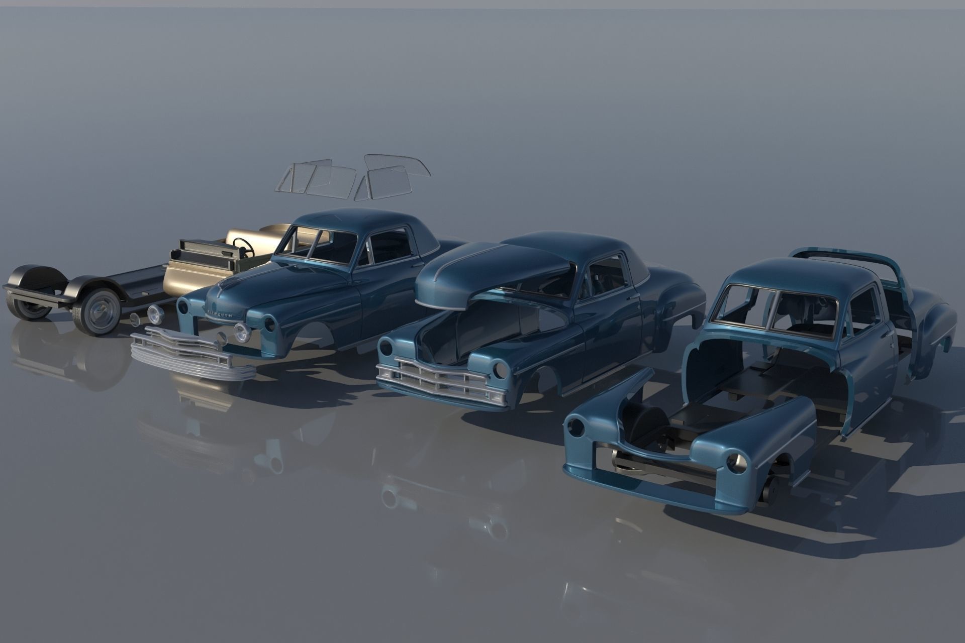 Plymouth Business Coupe 1949 3D print model_9