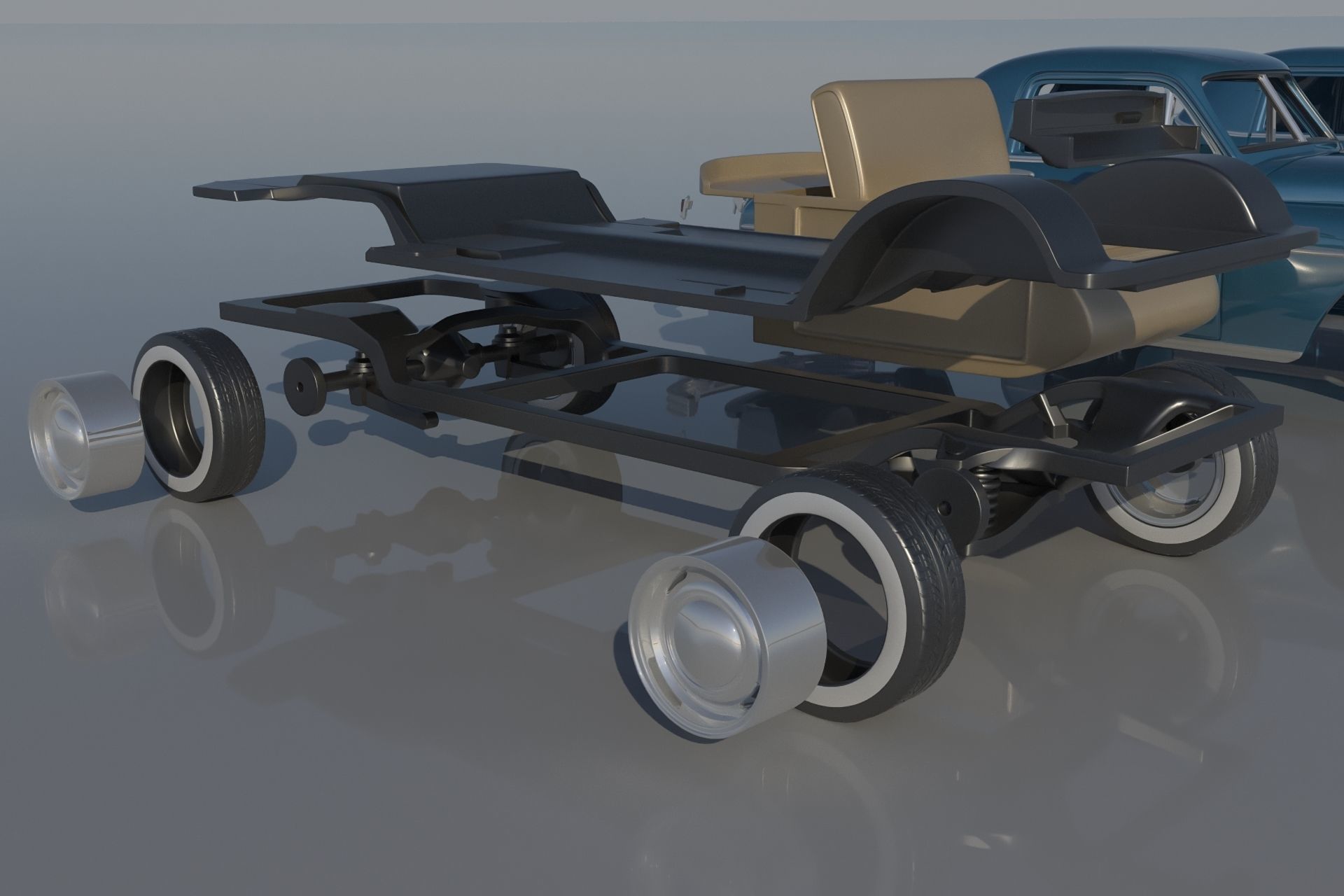 Plymouth Business Coupe 1949 3D print model_20