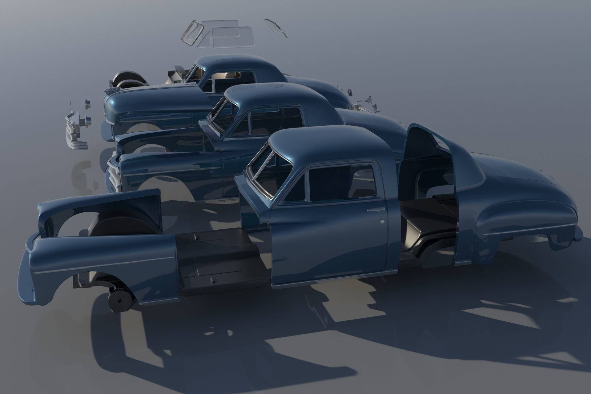 Plymouth Business Coupe 1949 3D print model_10