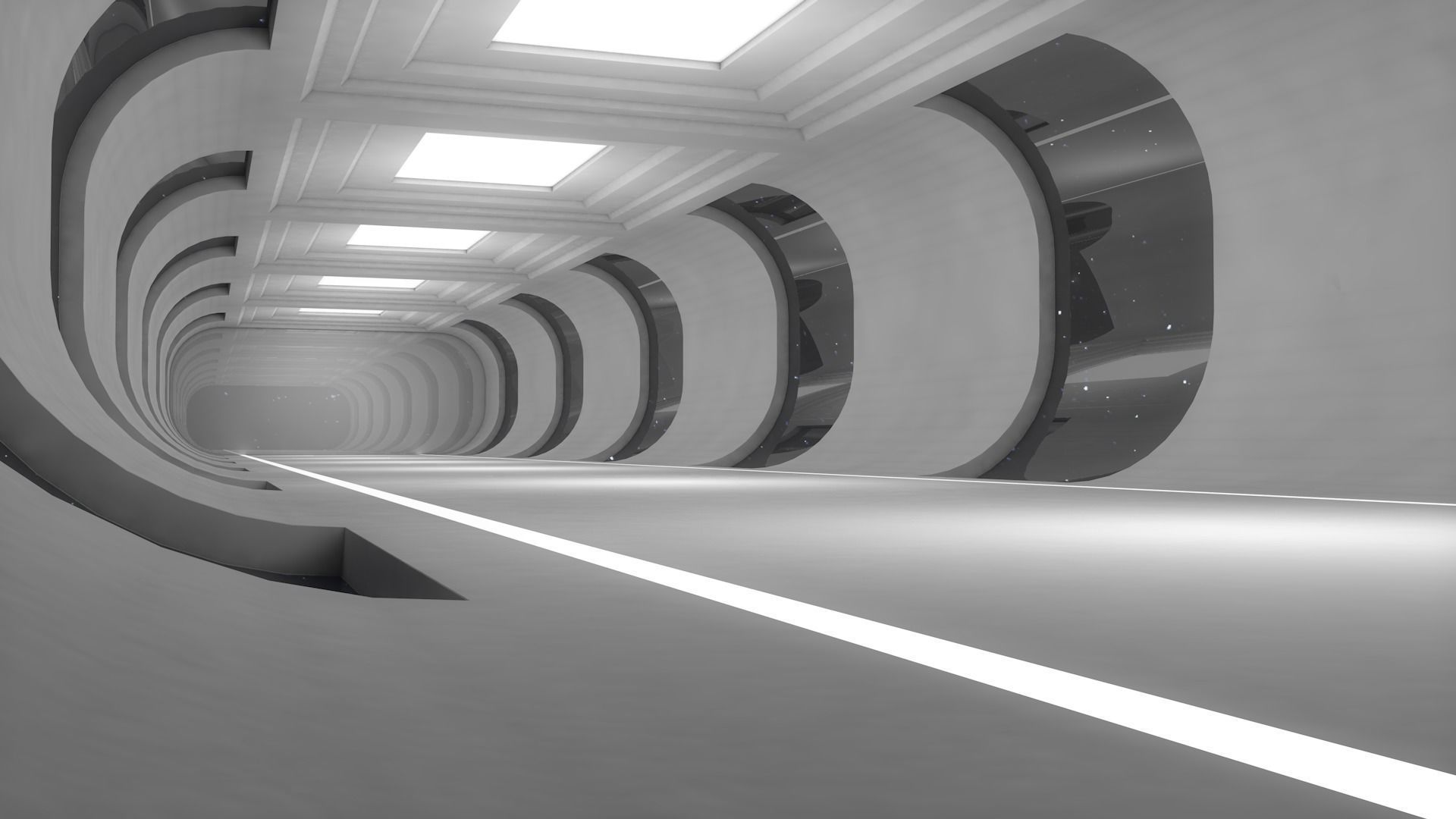 Sci Fi corridor 3D model_3