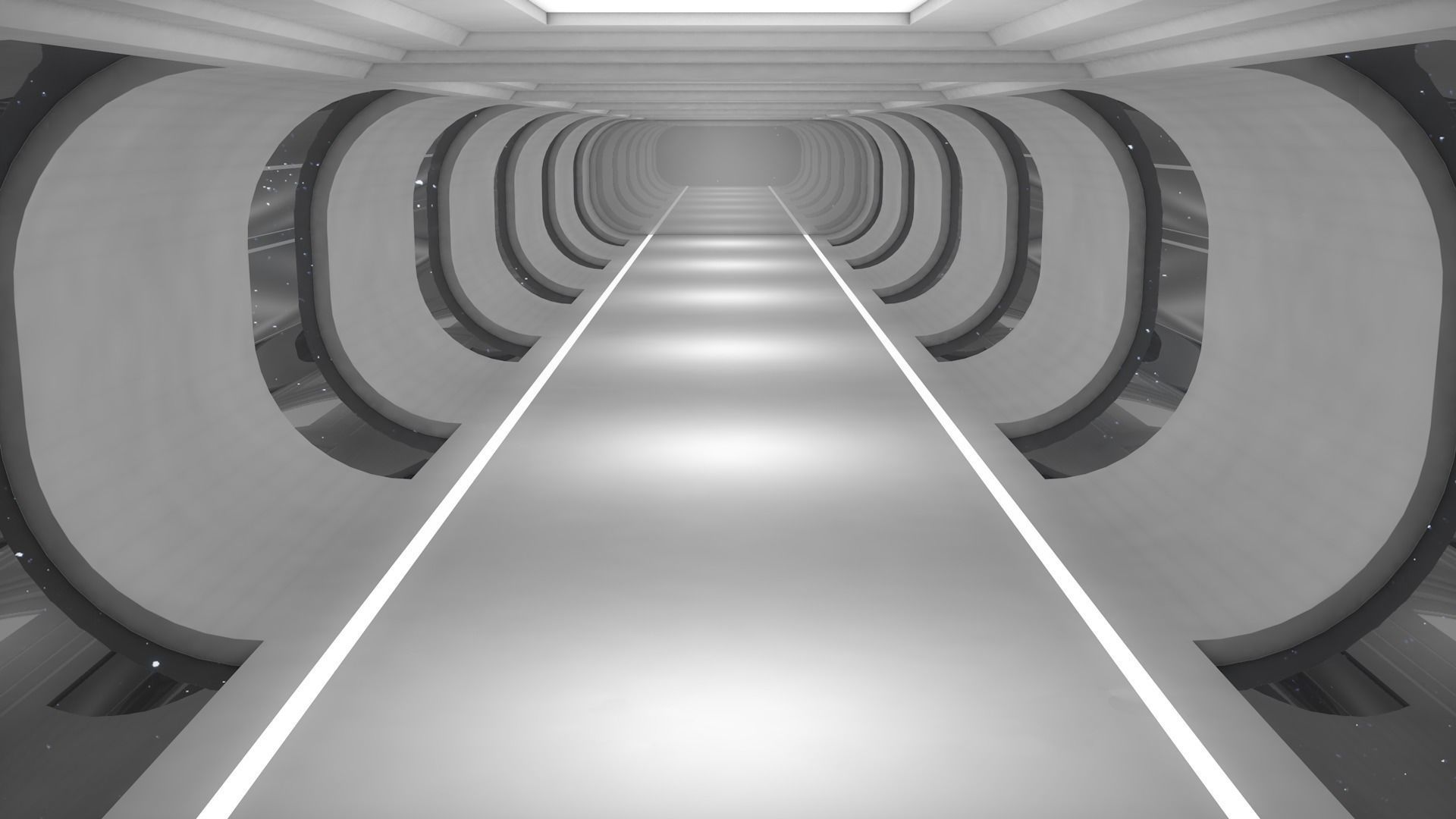 Sci Fi corridor 3D model_2
