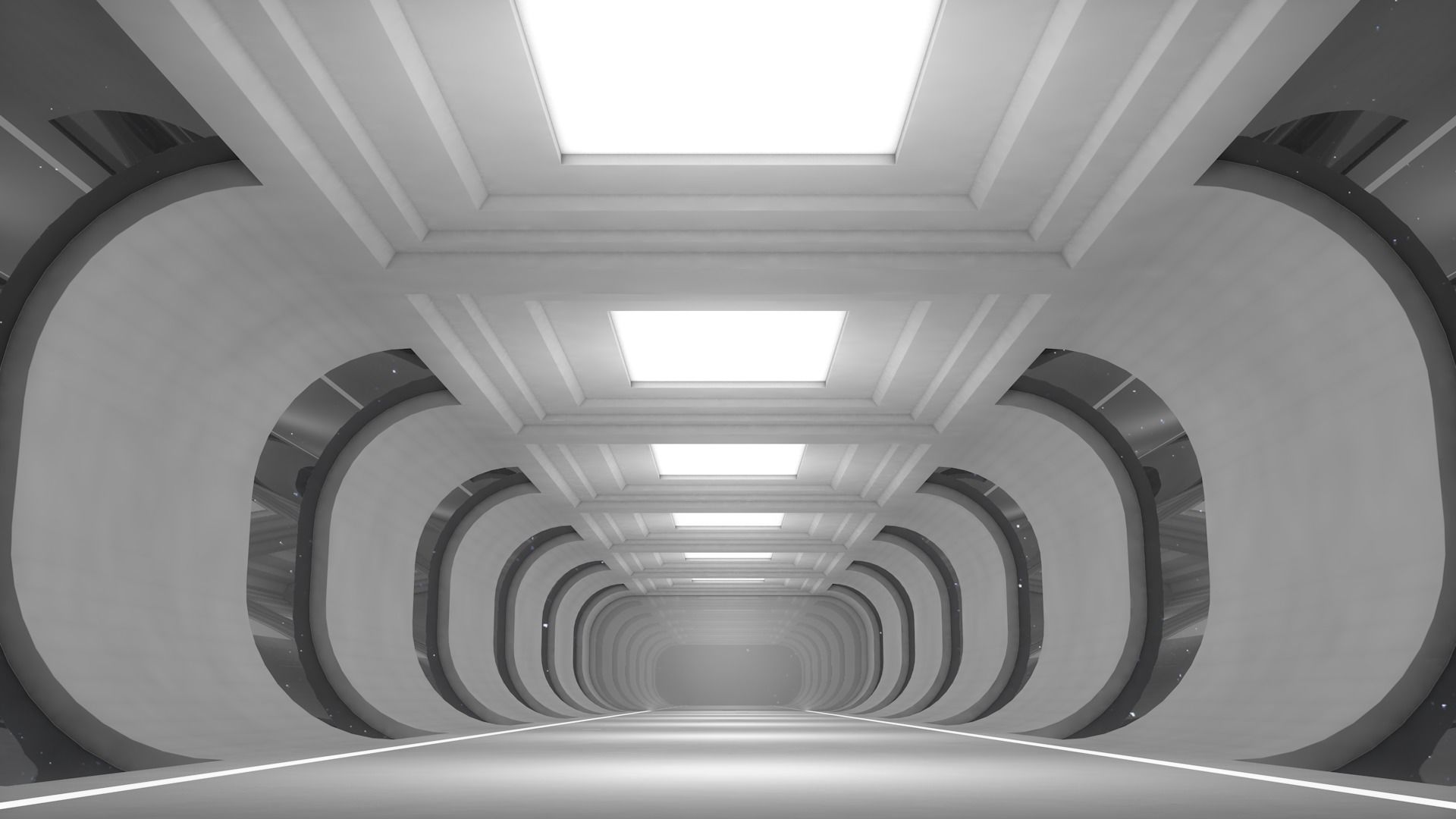 Sci Fi corridor 3D model_1