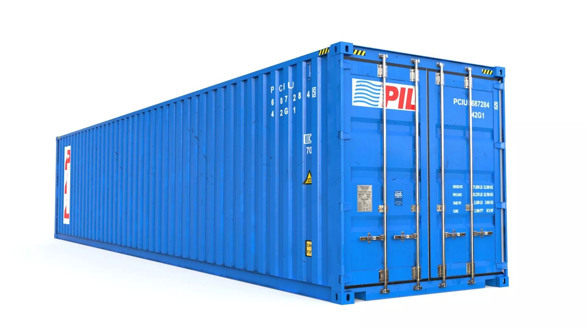 40 feet PIL standard shipping container 3D model