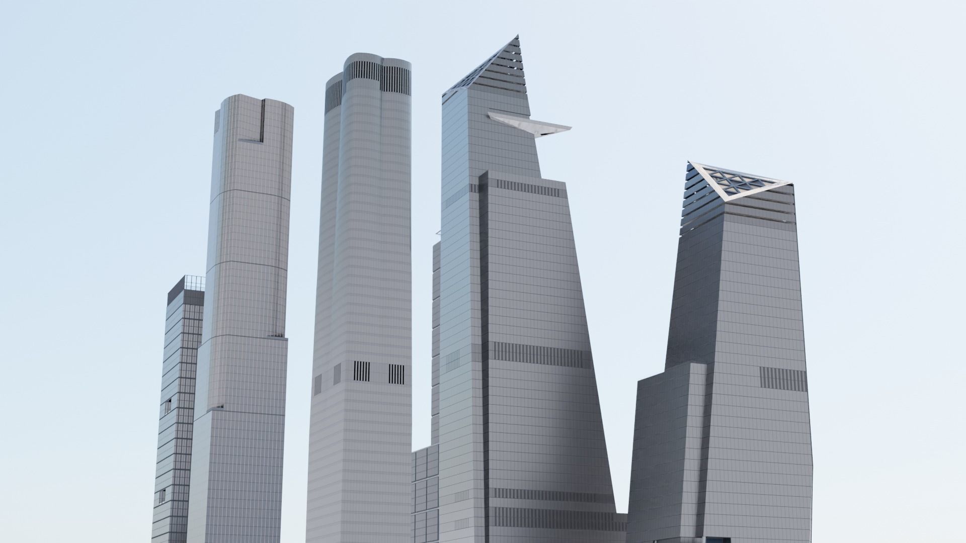 15 Hudson Yards Building Low-poly 3D model_8