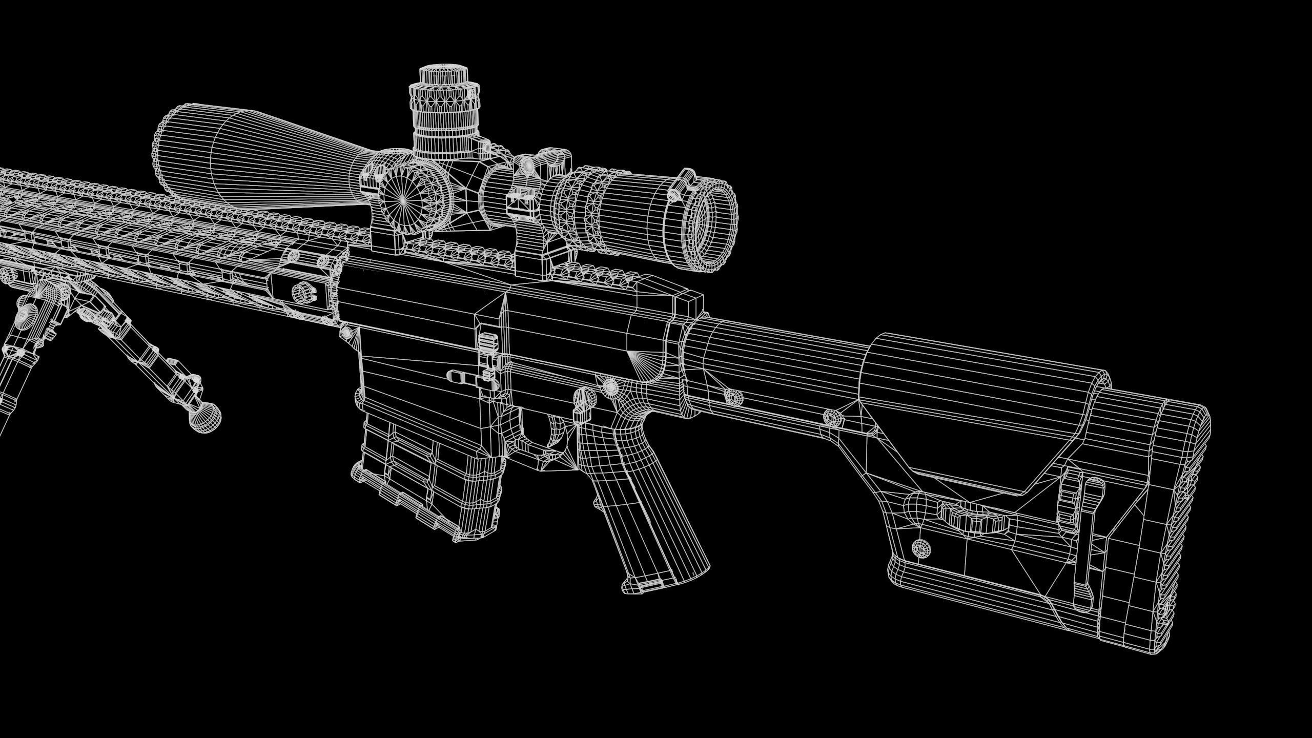 Sniper Rifle OMEN  300 WIN MAG Low-poly 3D model_17