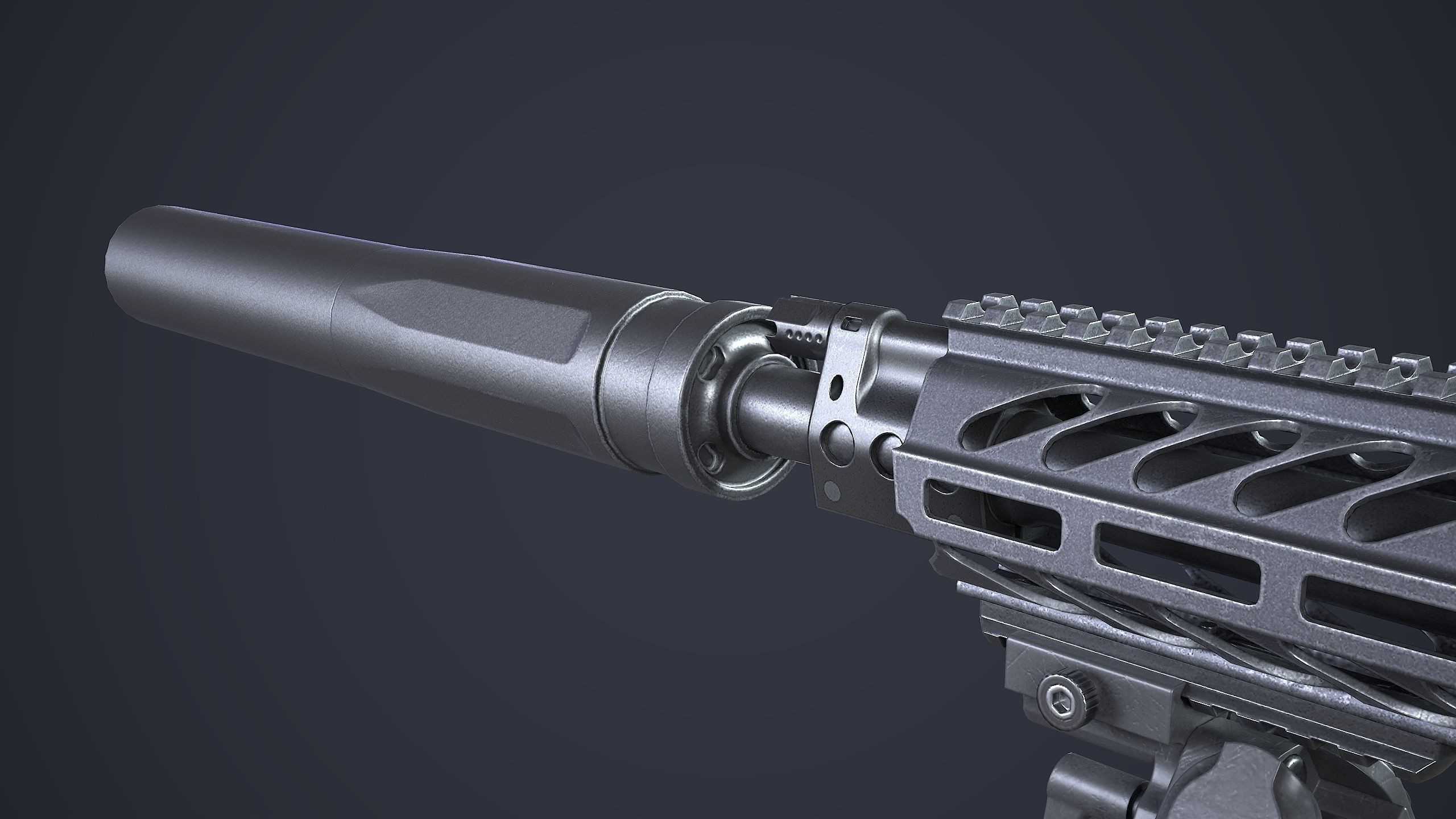 Sniper Rifle OMEN  300 WIN MAG Low-poly 3D model_11