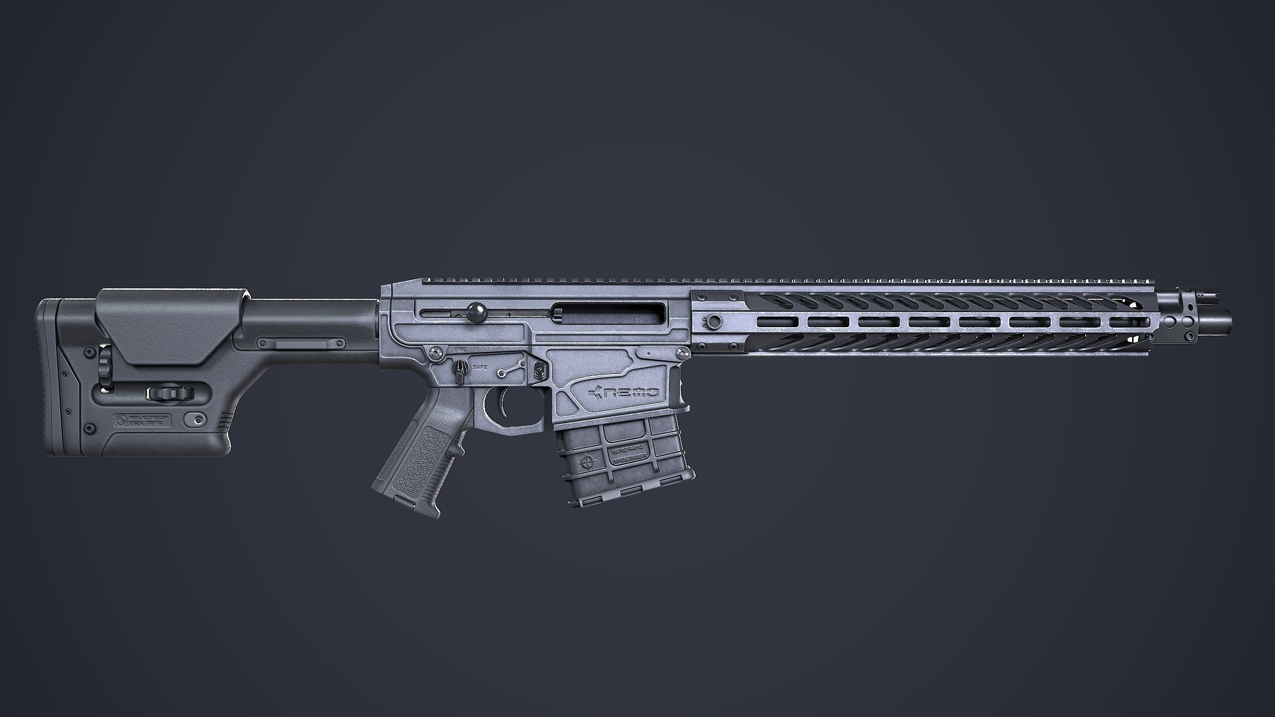 Sniper Rifle OMEN  300 WIN MAG Low-poly 3D model_14