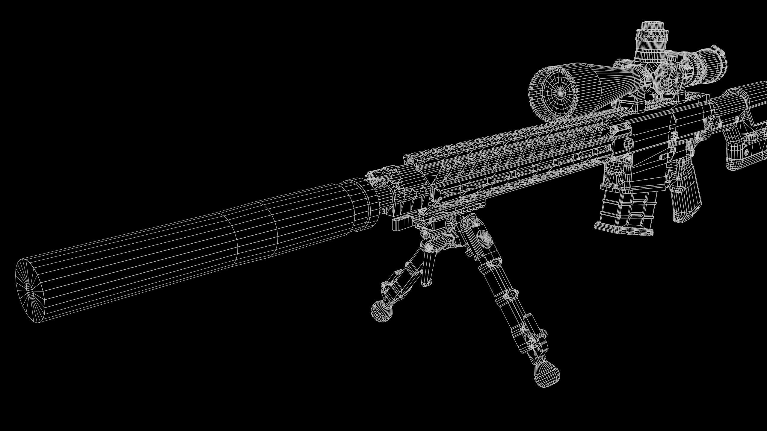 Sniper Rifle OMEN  300 WIN MAG Low-poly 3D model_18