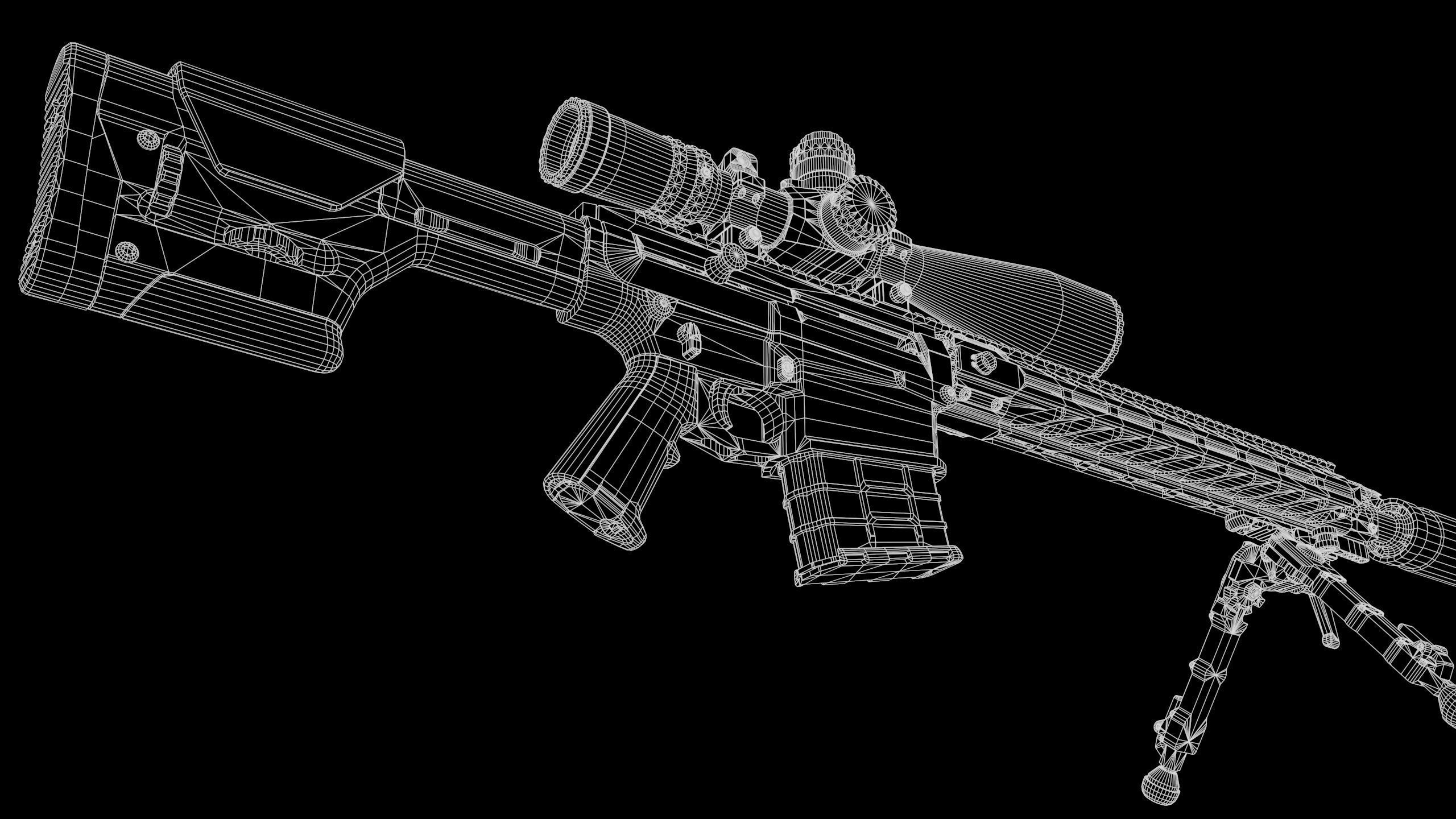 Sniper Rifle OMEN  300 WIN MAG Low-poly 3D model_21