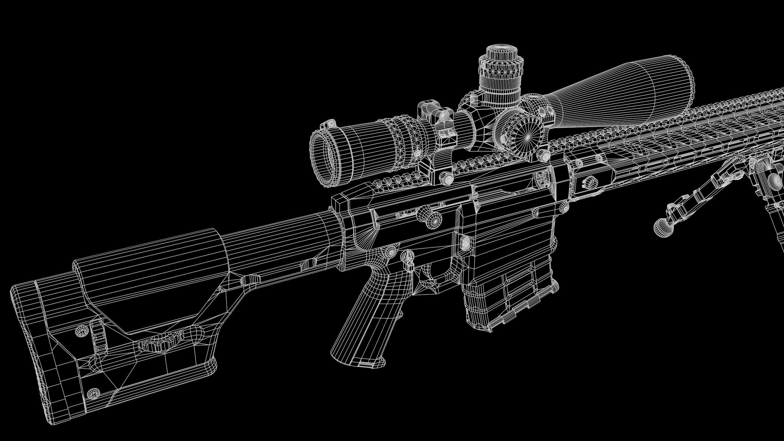 Sniper Rifle OMEN  300 WIN MAG Low-poly 3D model_20