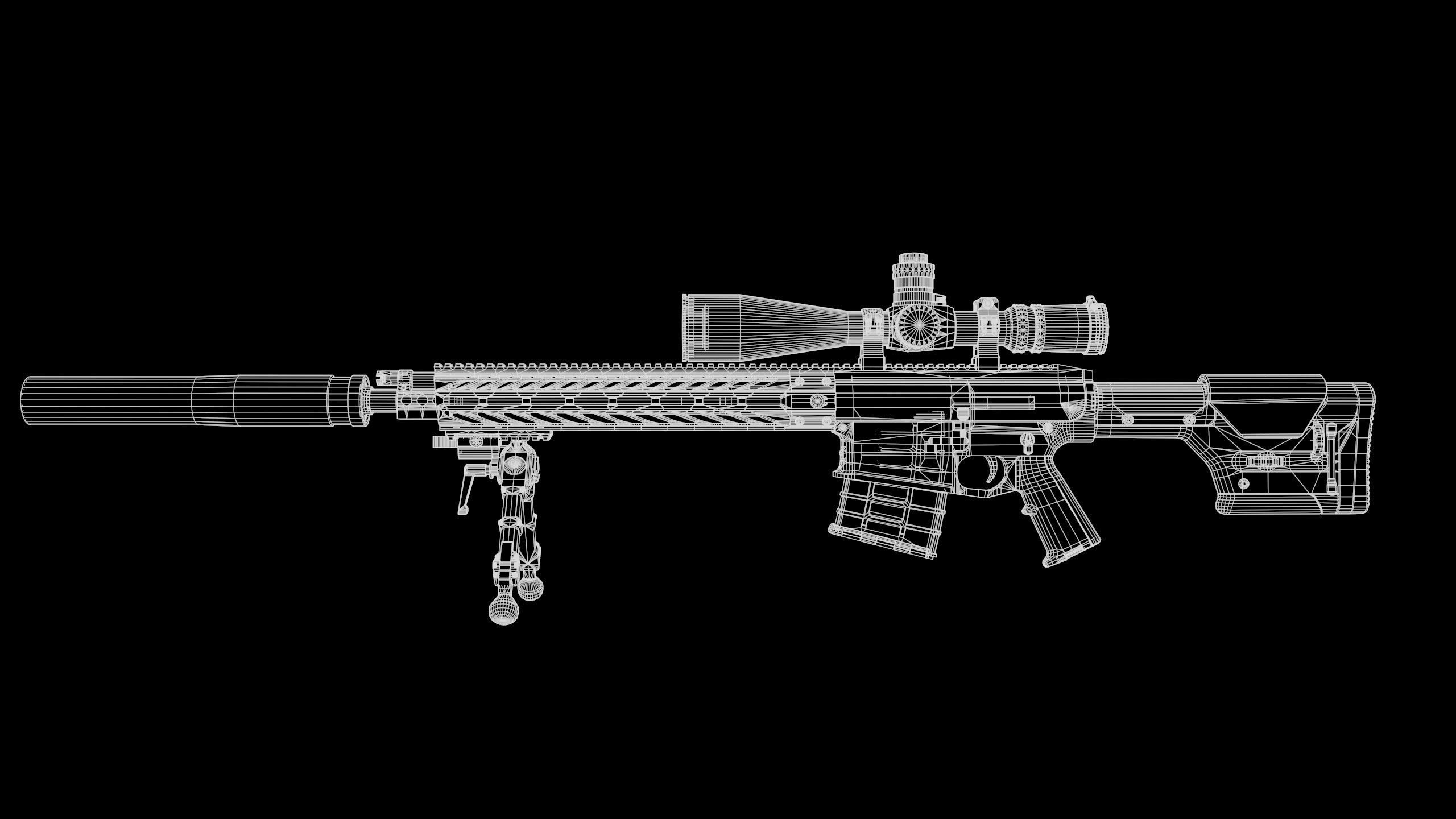 Sniper Rifle OMEN  300 WIN MAG Low-poly 3D model_16