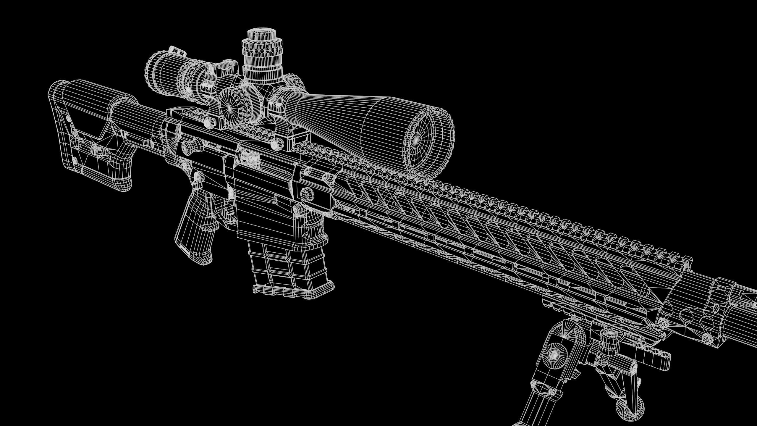 Sniper Rifle OMEN  300 WIN MAG Low-poly 3D model_19