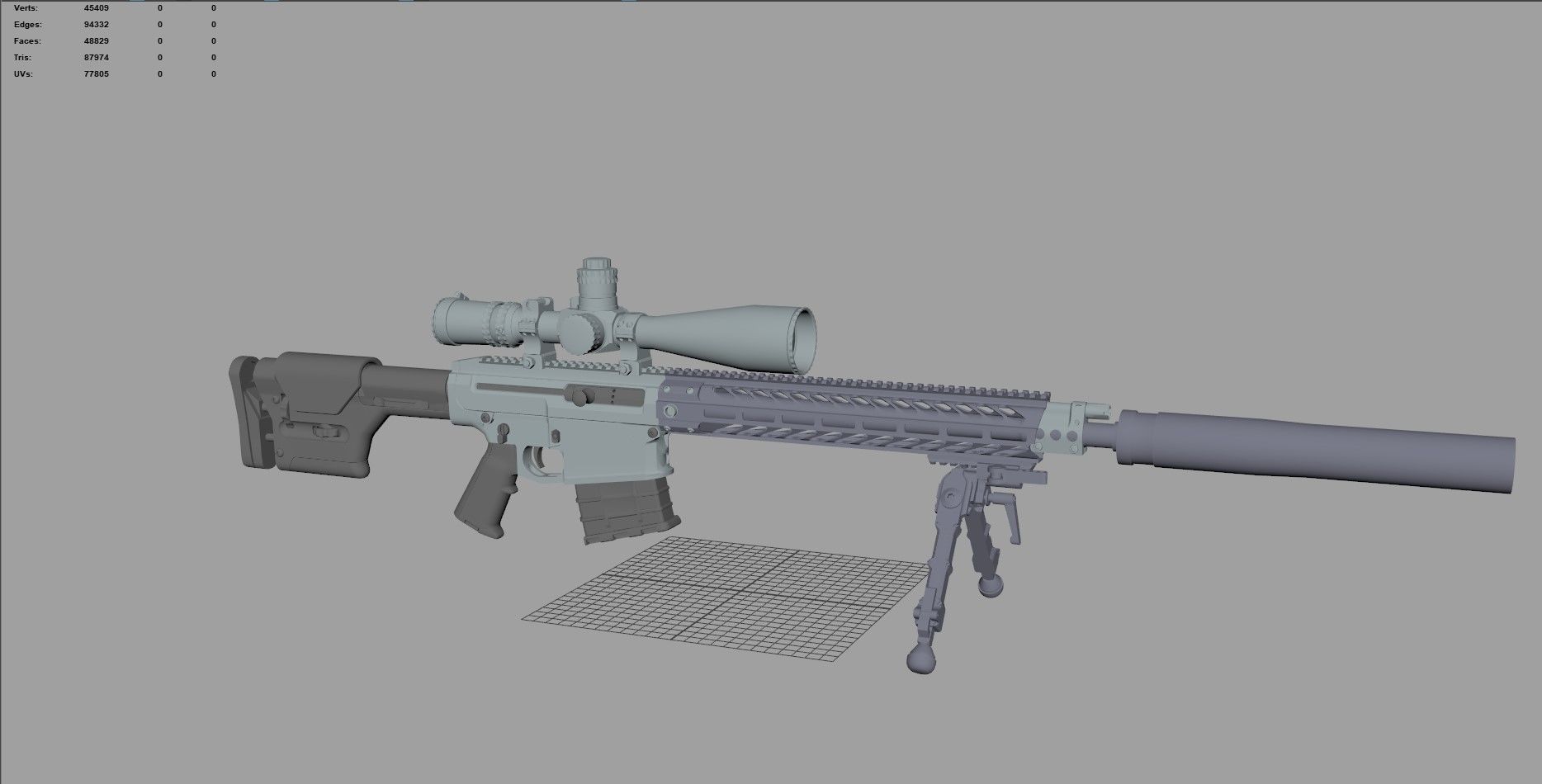 Sniper Rifle OMEN  300 WIN MAG Low-poly 3D model_25