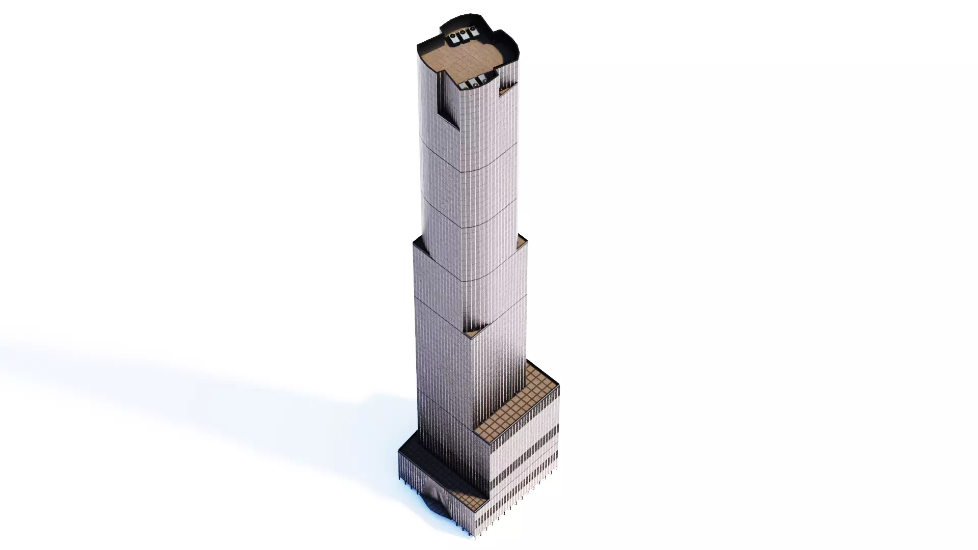 35 Hudson Yards Building Low-poly 3D model_0