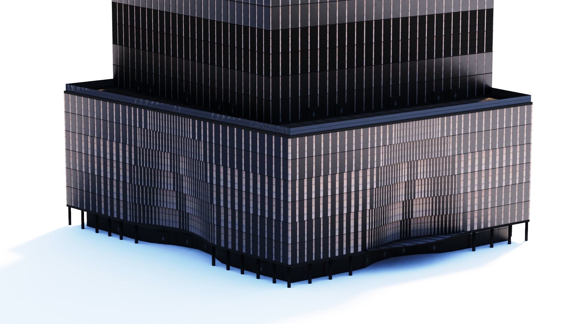 35 Hudson Yards Building Low-poly 3D model_5