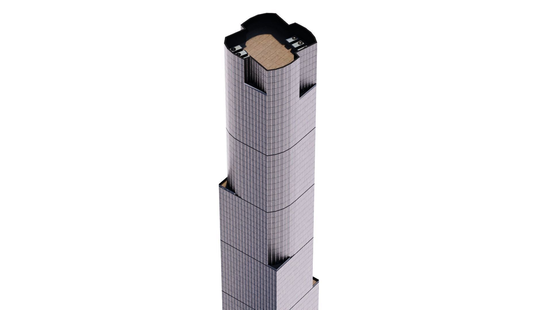 35 Hudson Yards Building Low-poly 3D model_13