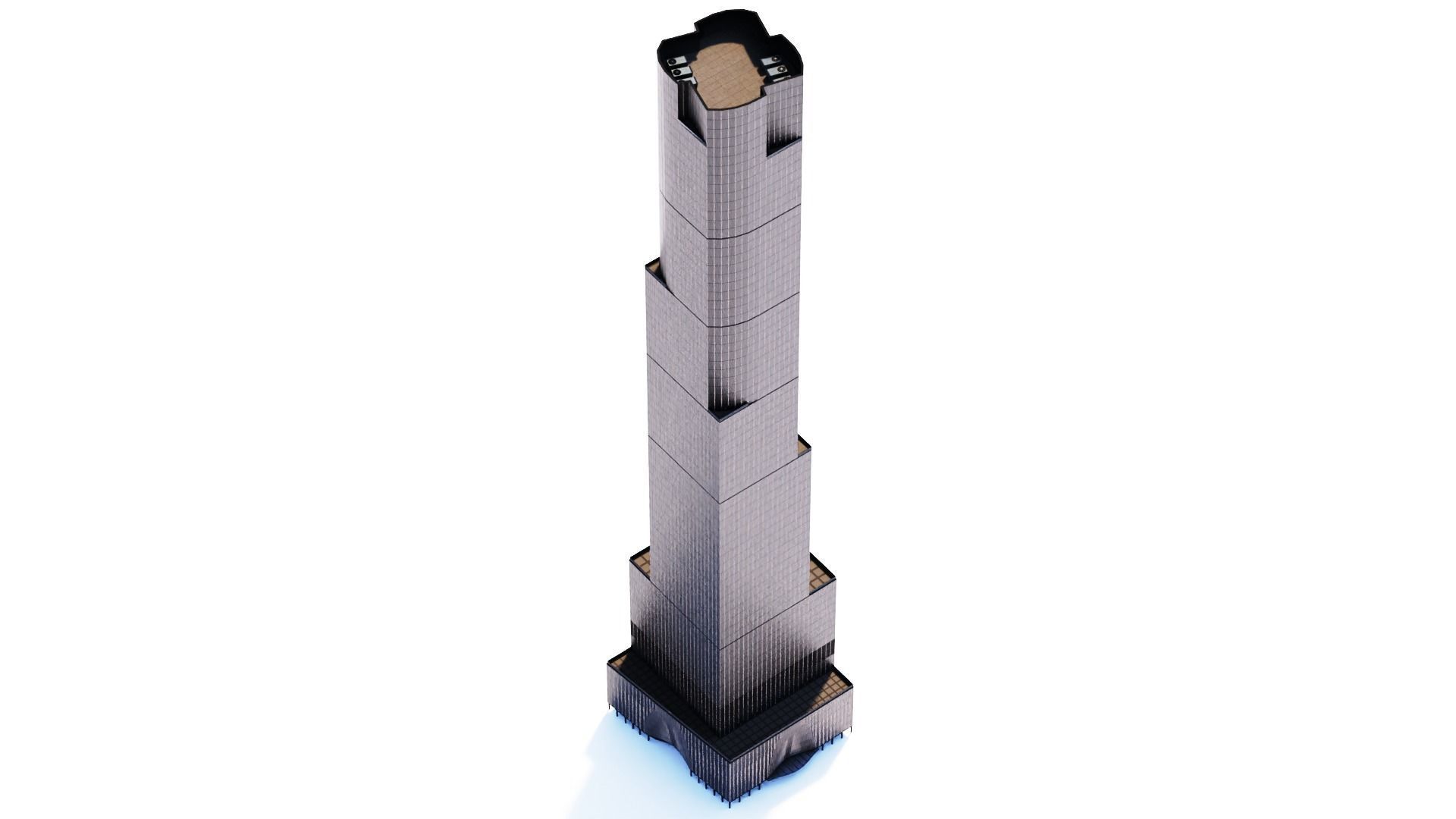35 Hudson Yards Building Low-poly 3D model_3