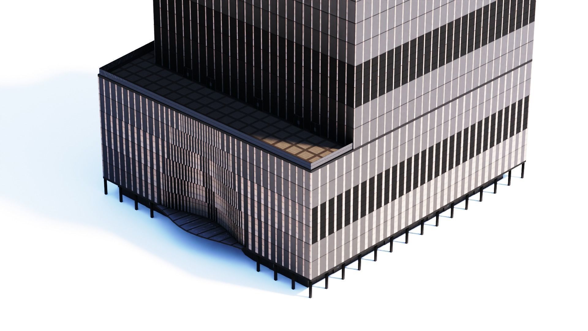 35 Hudson Yards Building Low-poly 3D model_4