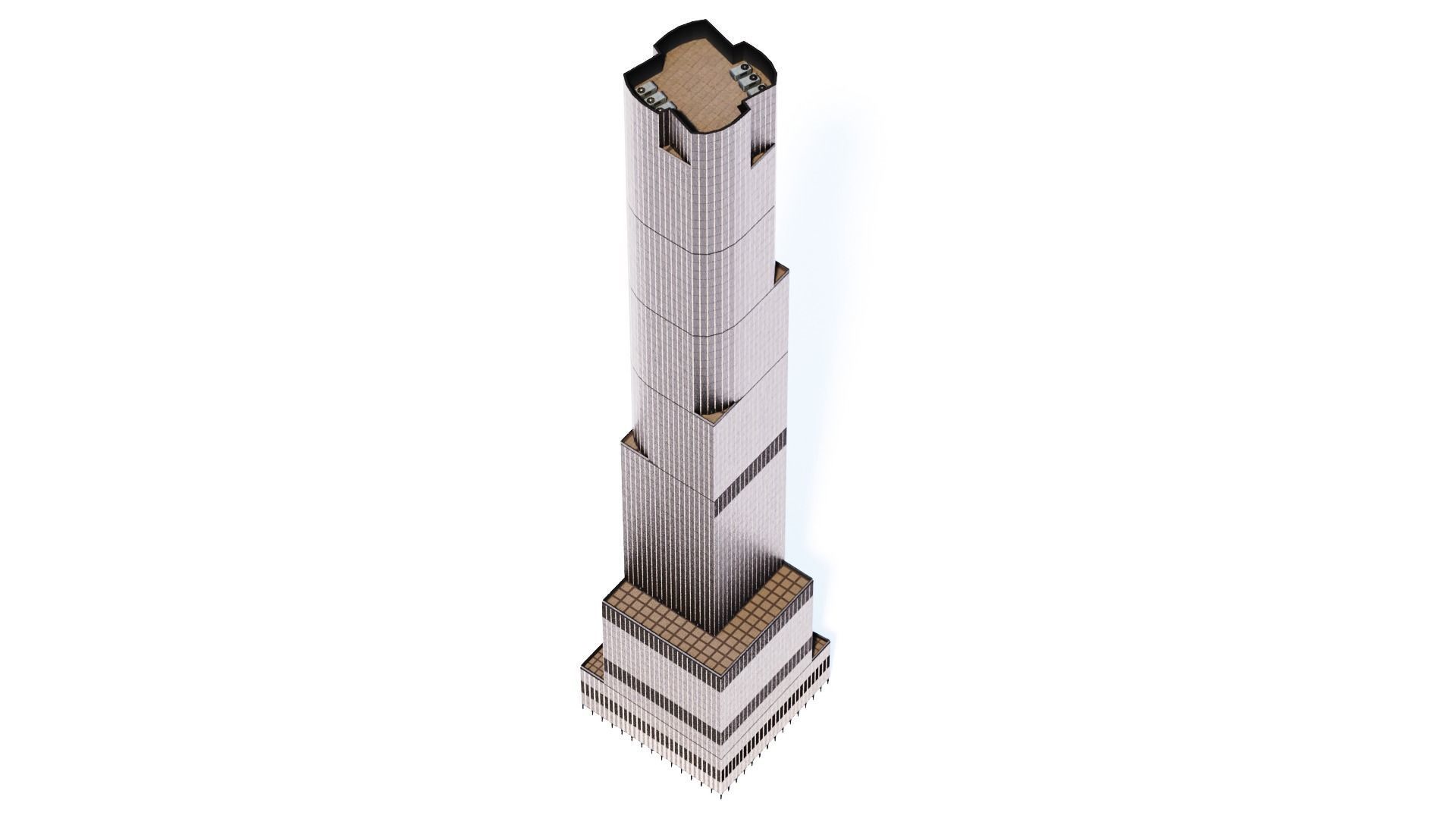35 Hudson Yards Building Low-poly 3D model_1