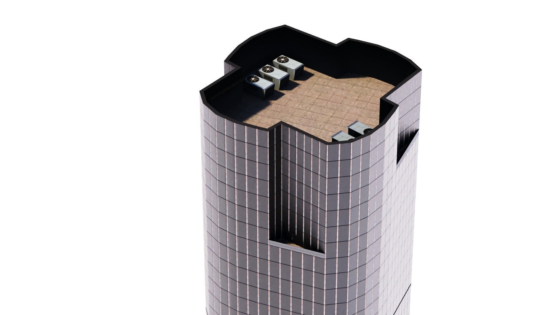 35 Hudson Yards Building Low-poly 3D model_14