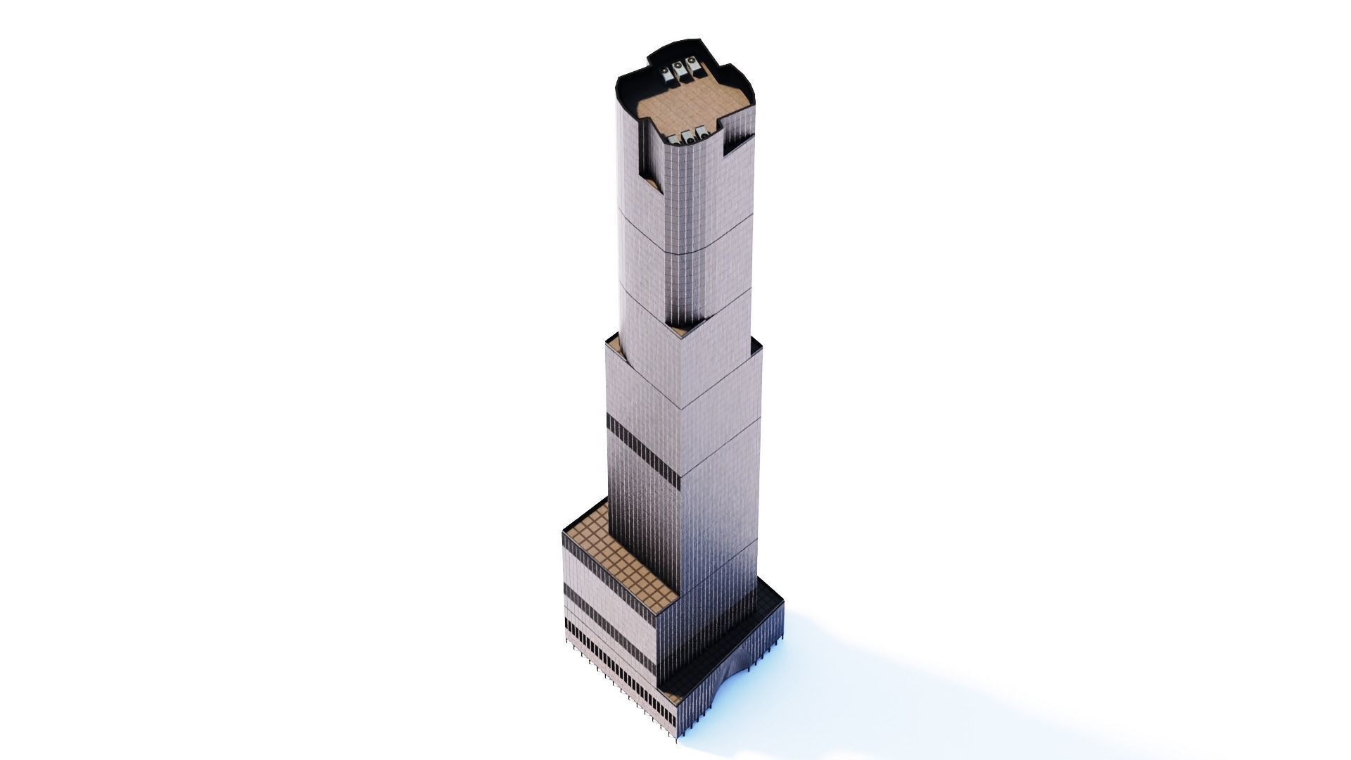 35 Hudson Yards Building Low-poly 3D model_2