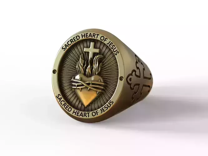 Sacred Heart of Jesus Ring - Anillo Sagrado Corazon de Jesus 3D print model
