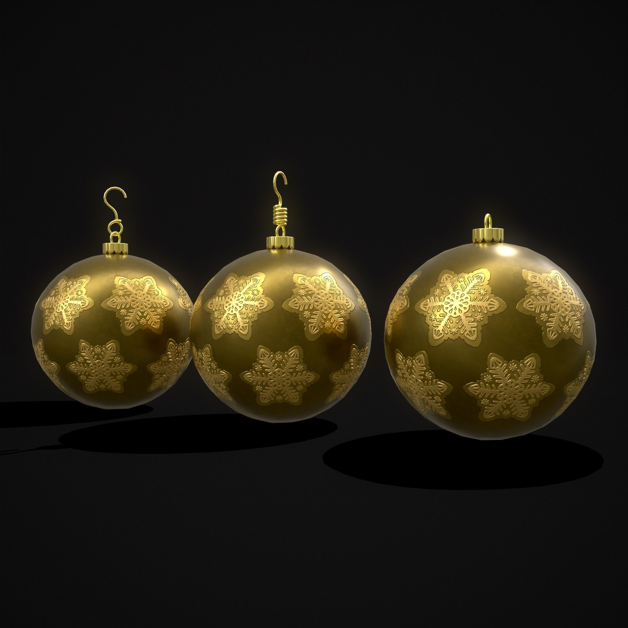 Christmas Six Decorative Balls  3D Model Collection_50