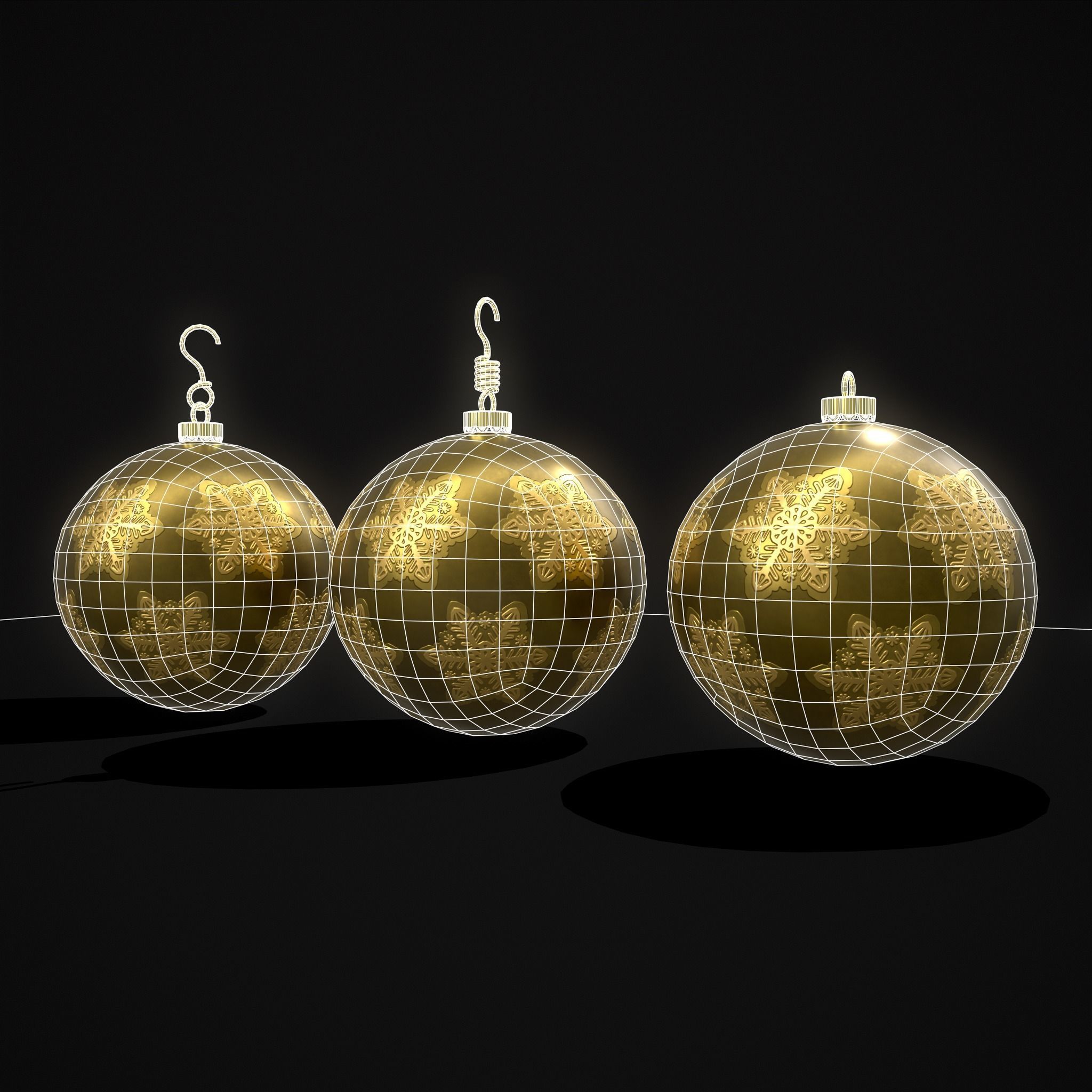 Christmas Six Decorative Balls  3D Model Collection_51
