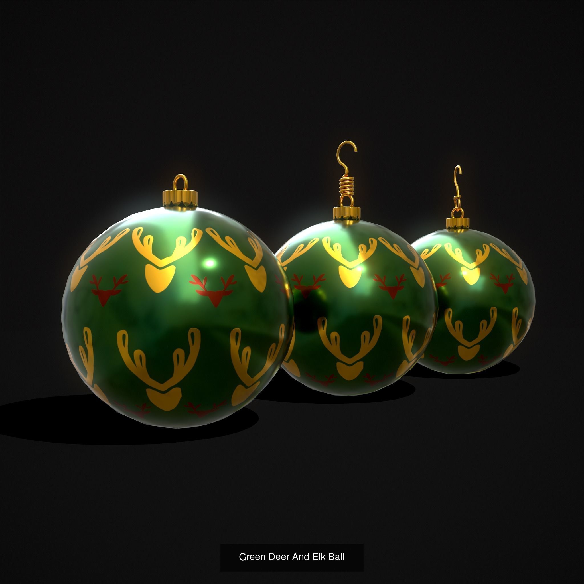 Christmas Six Decorative Balls  3D Model Collection_10