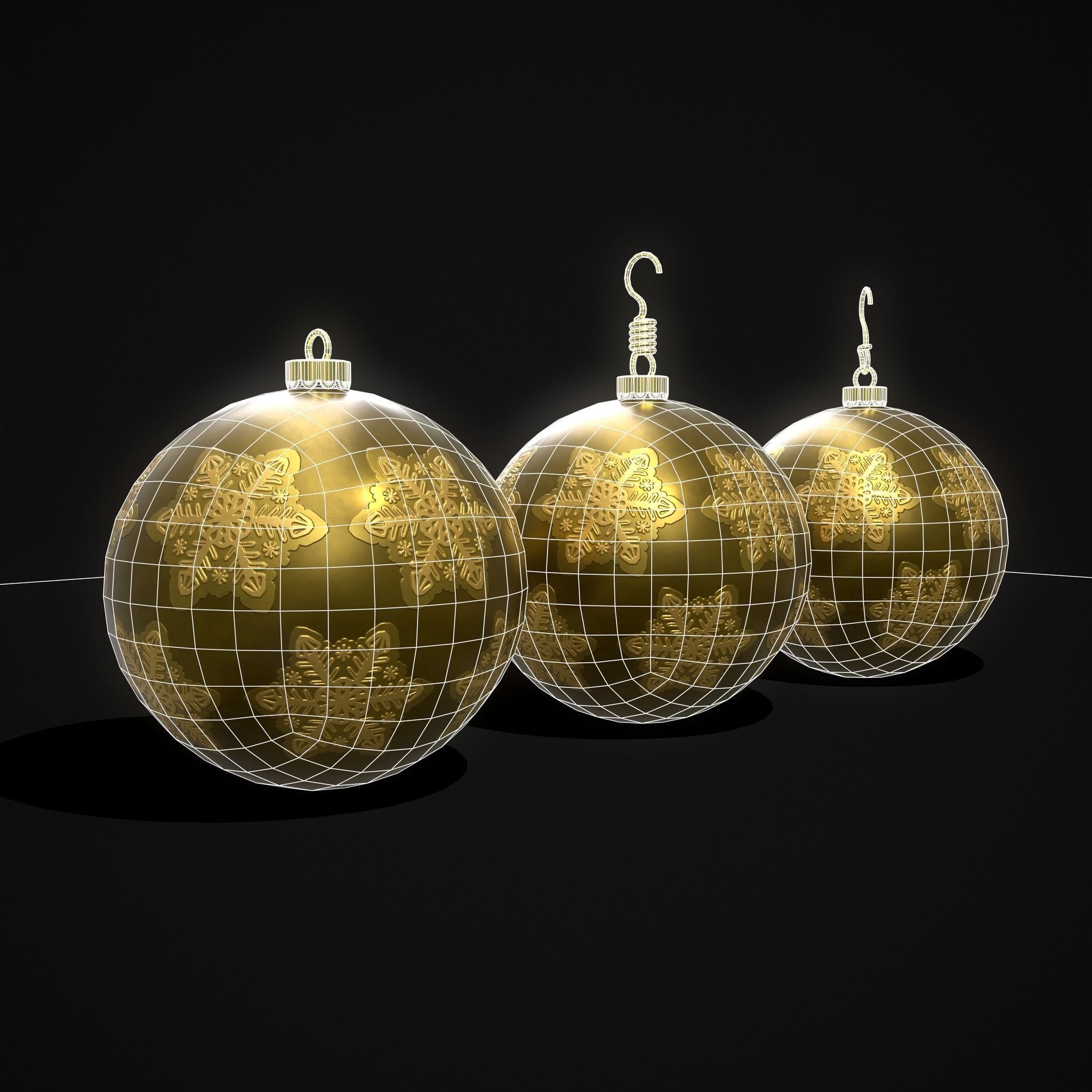 Christmas Six Decorative Balls  3D Model Collection_15