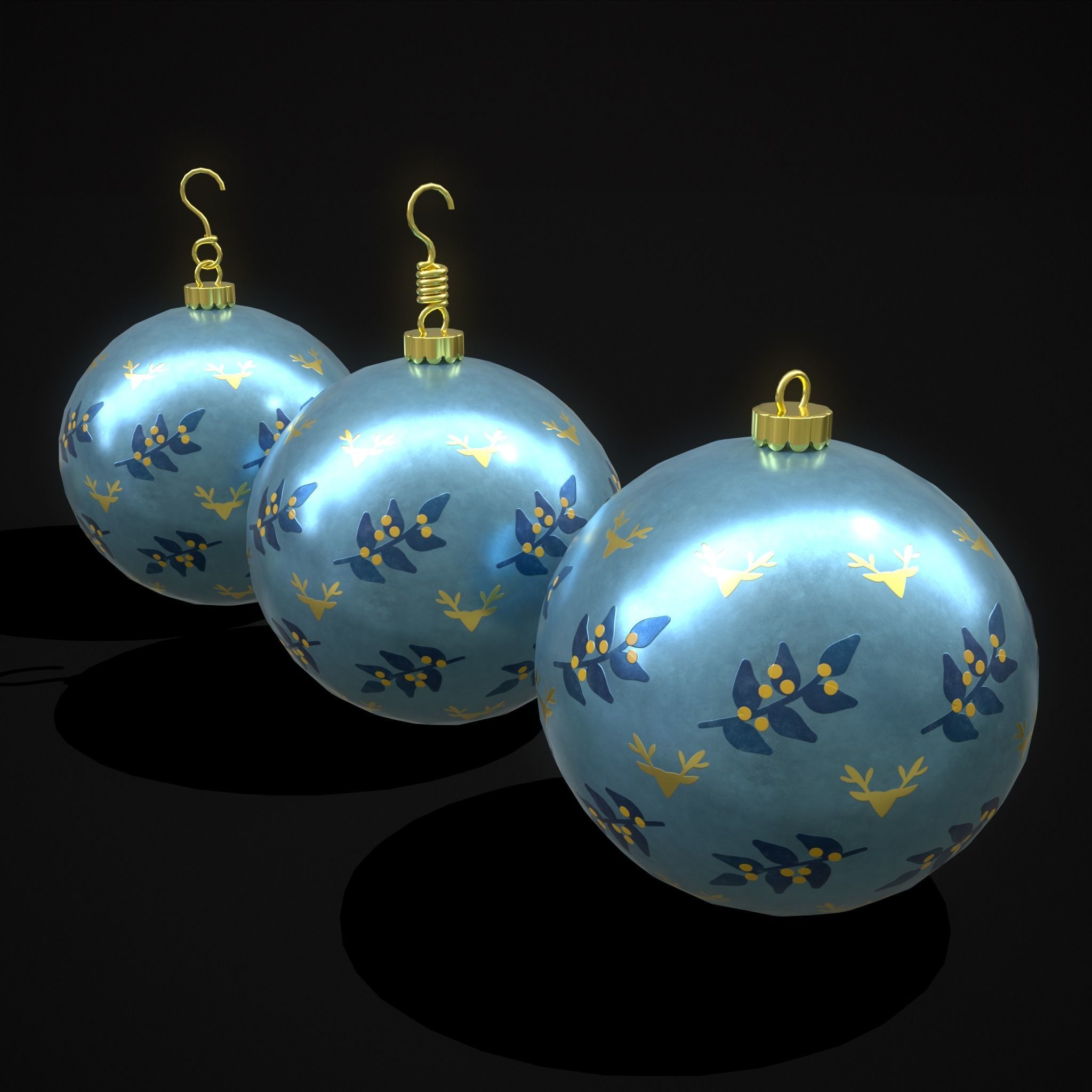 Christmas Six Decorative Balls  3D Model Collection_54