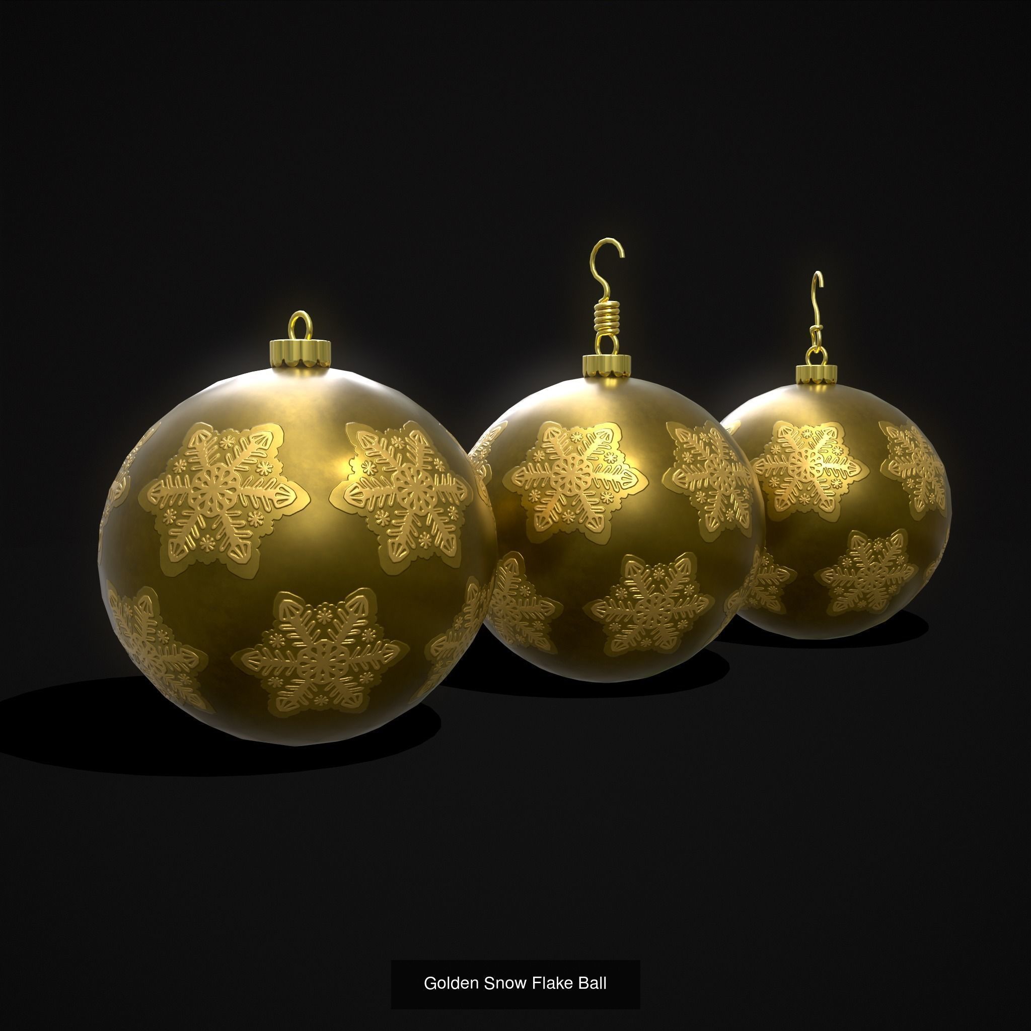 Christmas Six Decorative Balls  3D Model Collection_9