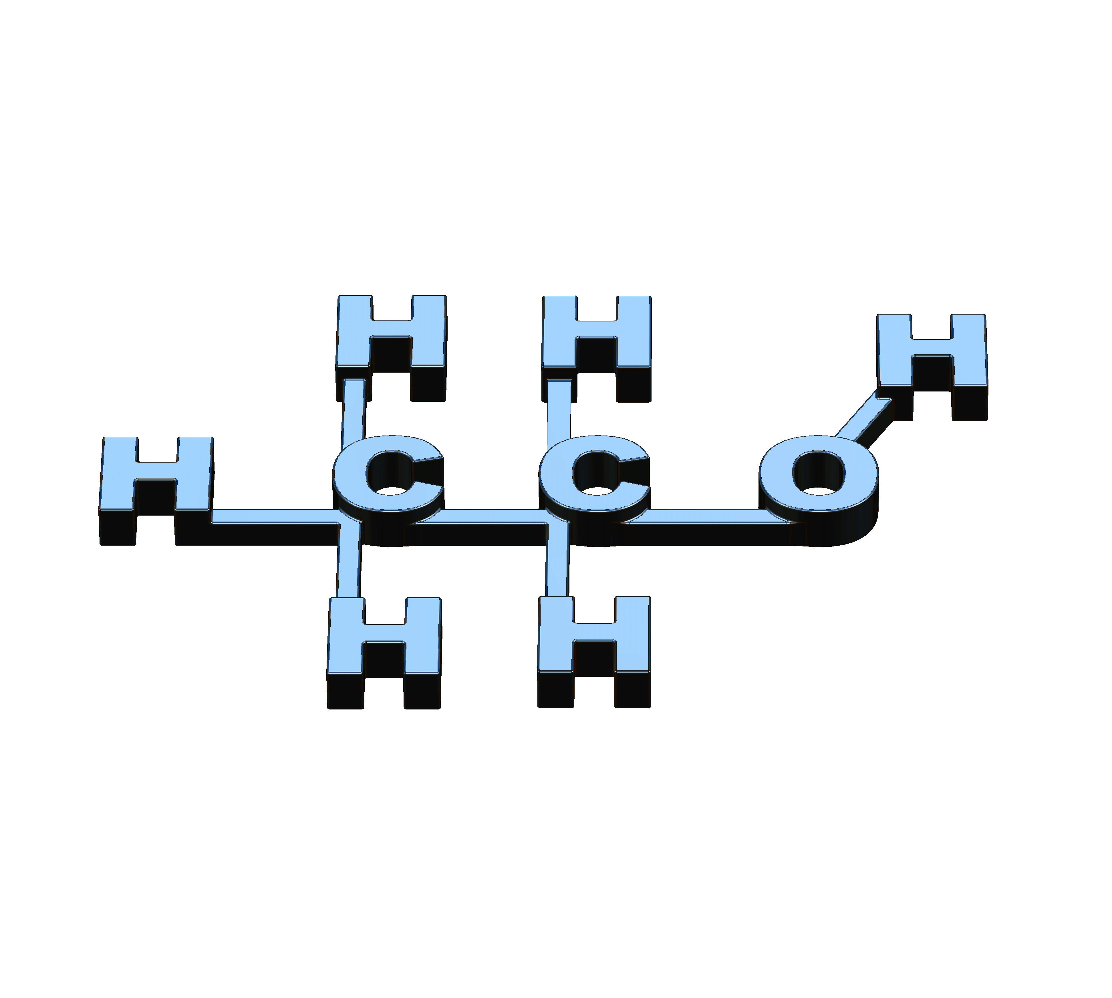 Alcohol molecule wall art vodka bar decor 3D print model_7