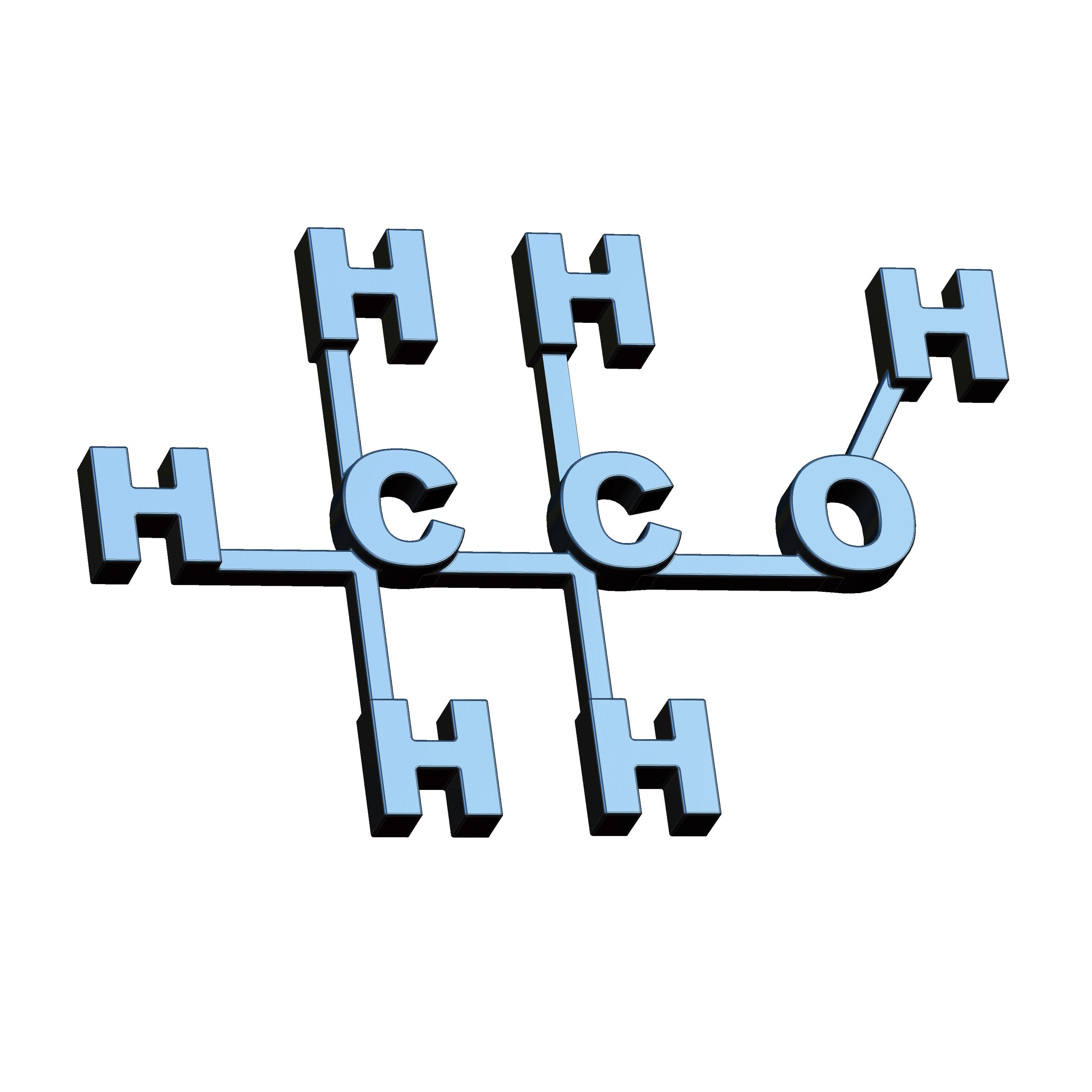 Alcohol molecule wall art vodka bar decor 3D print model_9