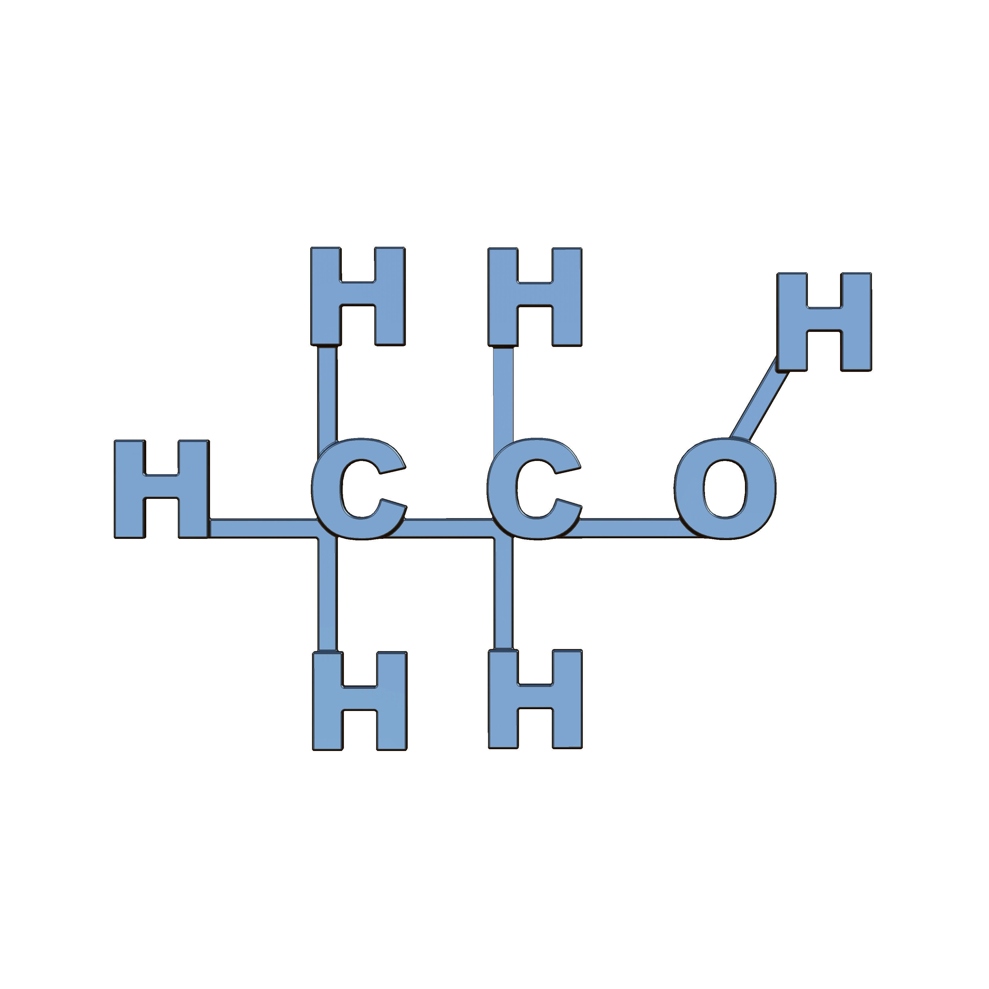 Alcohol molecule wall art vodka bar decor 3D print model_10