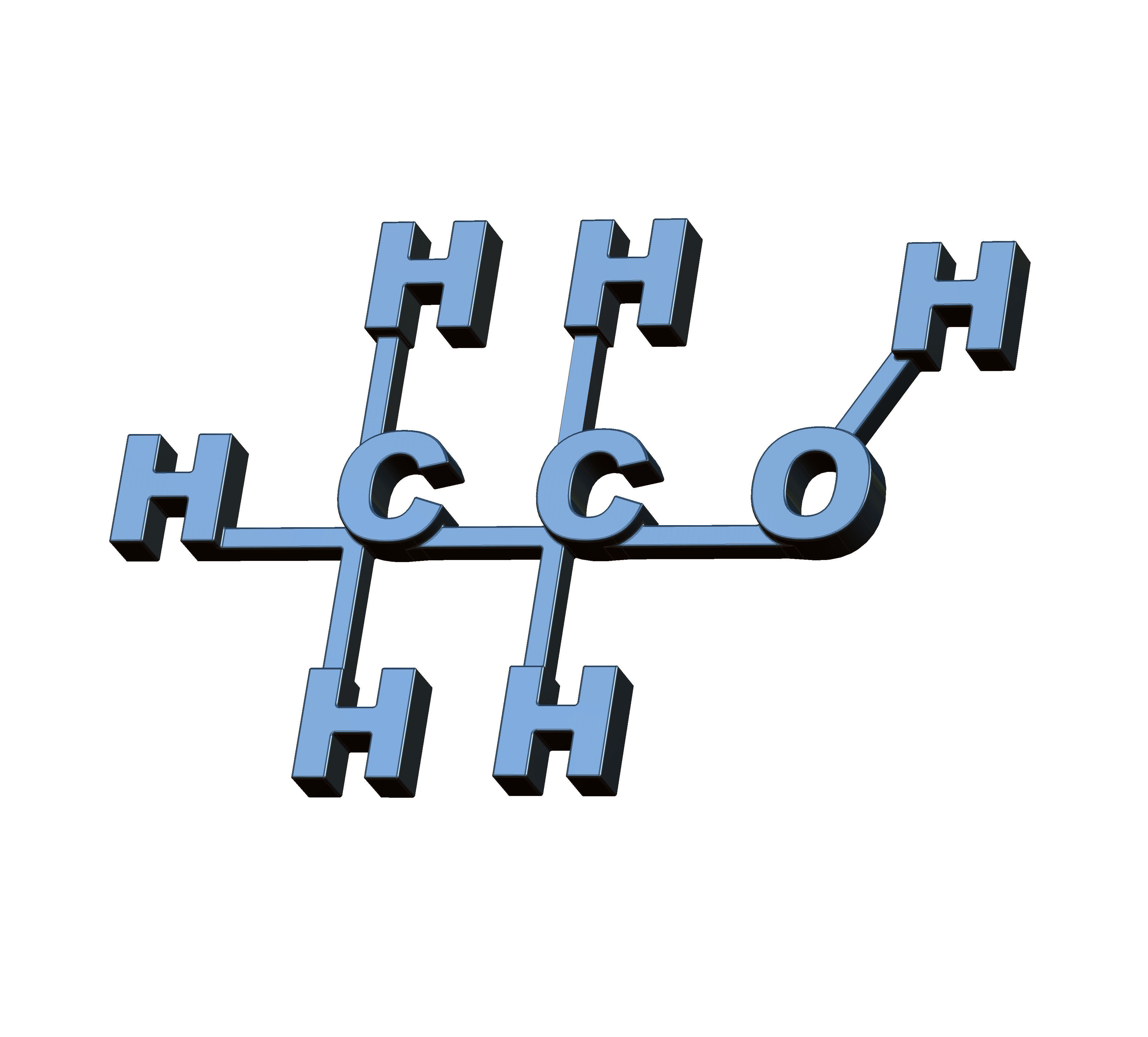 Alcohol molecule wall art vodka bar decor 3D print model_4