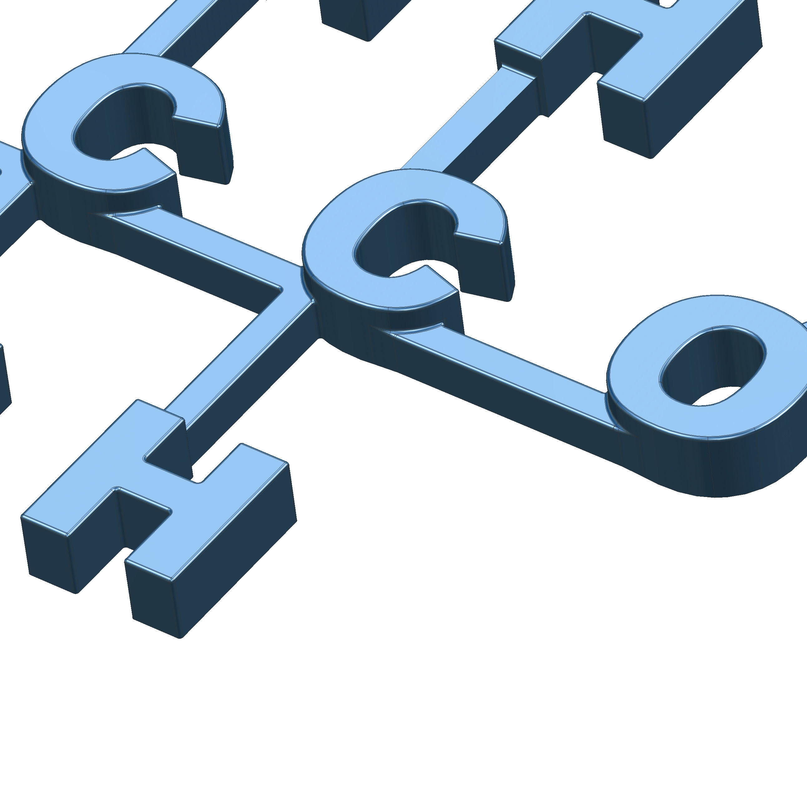 Alcohol molecule wall art vodka bar decor 3D print model_11